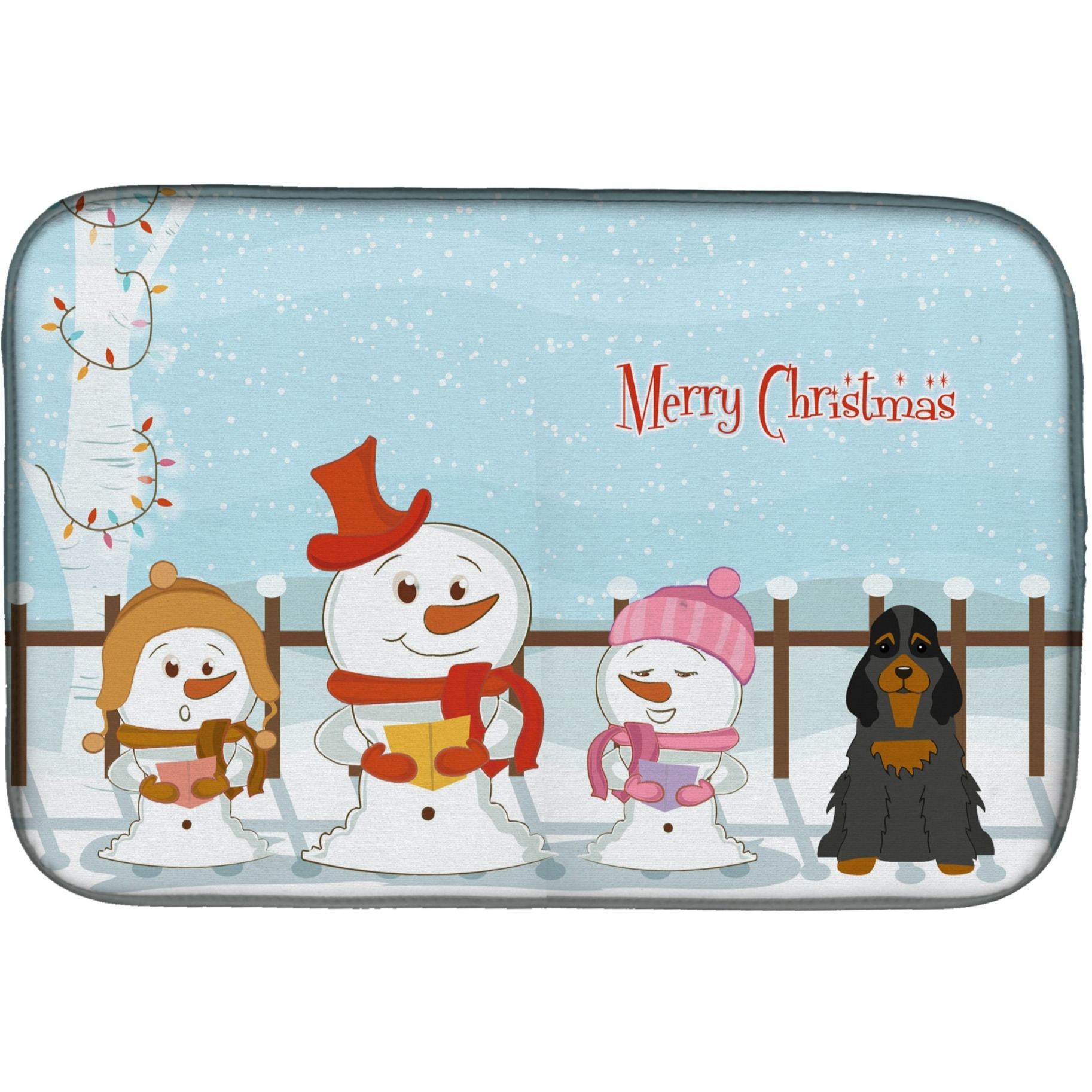 &quotCaroline's Treasures Merry Christmas Carolers Cocker Spaniel Dish Drying Mat, 14"" x 21"""