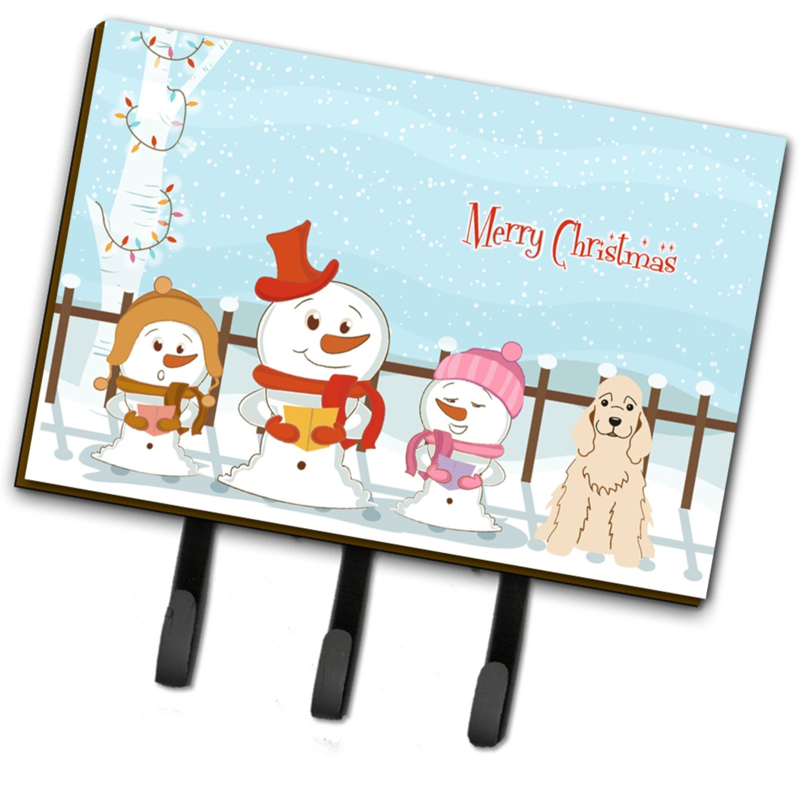 &quotCaroline's Treasures Merry Christmas Carolers Cocker Spaniel Buff Leash or Key Holder BB2425TH68, Triple, Multicolor"