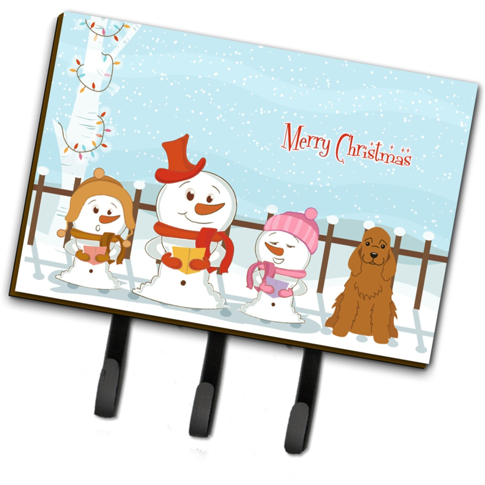 &quotCaroline's Treasures Christmas Carolers Merry Cocker Spaniel Red Leash or Key Holder BB2426TH68, Triple"