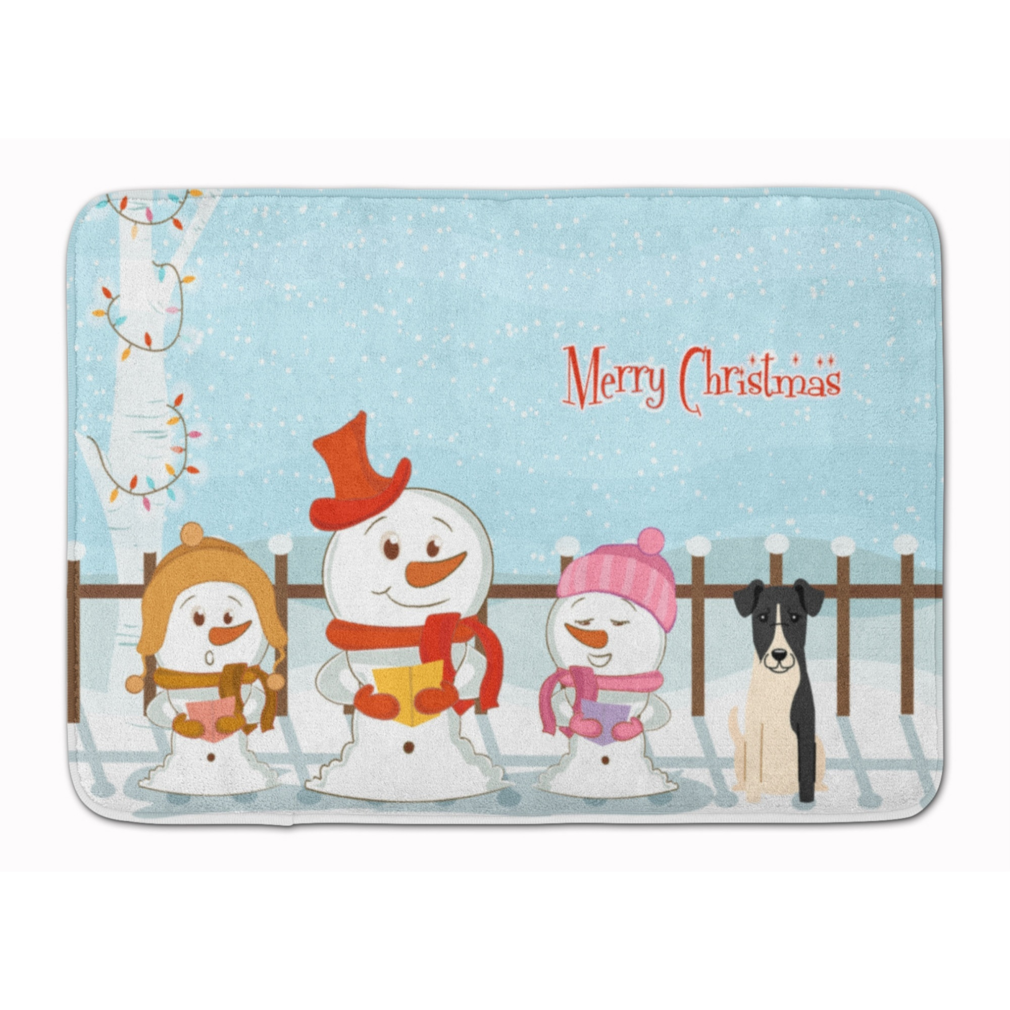 &quotCaroline's Treasures Christmas Carolers Smooth Fox Terrier Floor Mat, 19"" x 27"", Multicolor"
