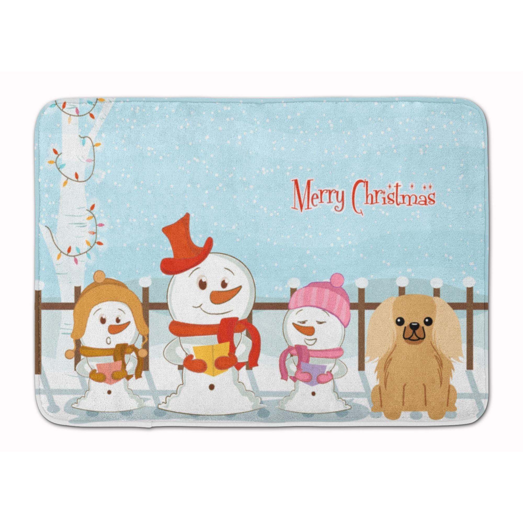 &quotCaroline's Treasures Merry Christmas Pekingnese Fawn Sable Floor Mat, 19"" x 27"", Multicolor"