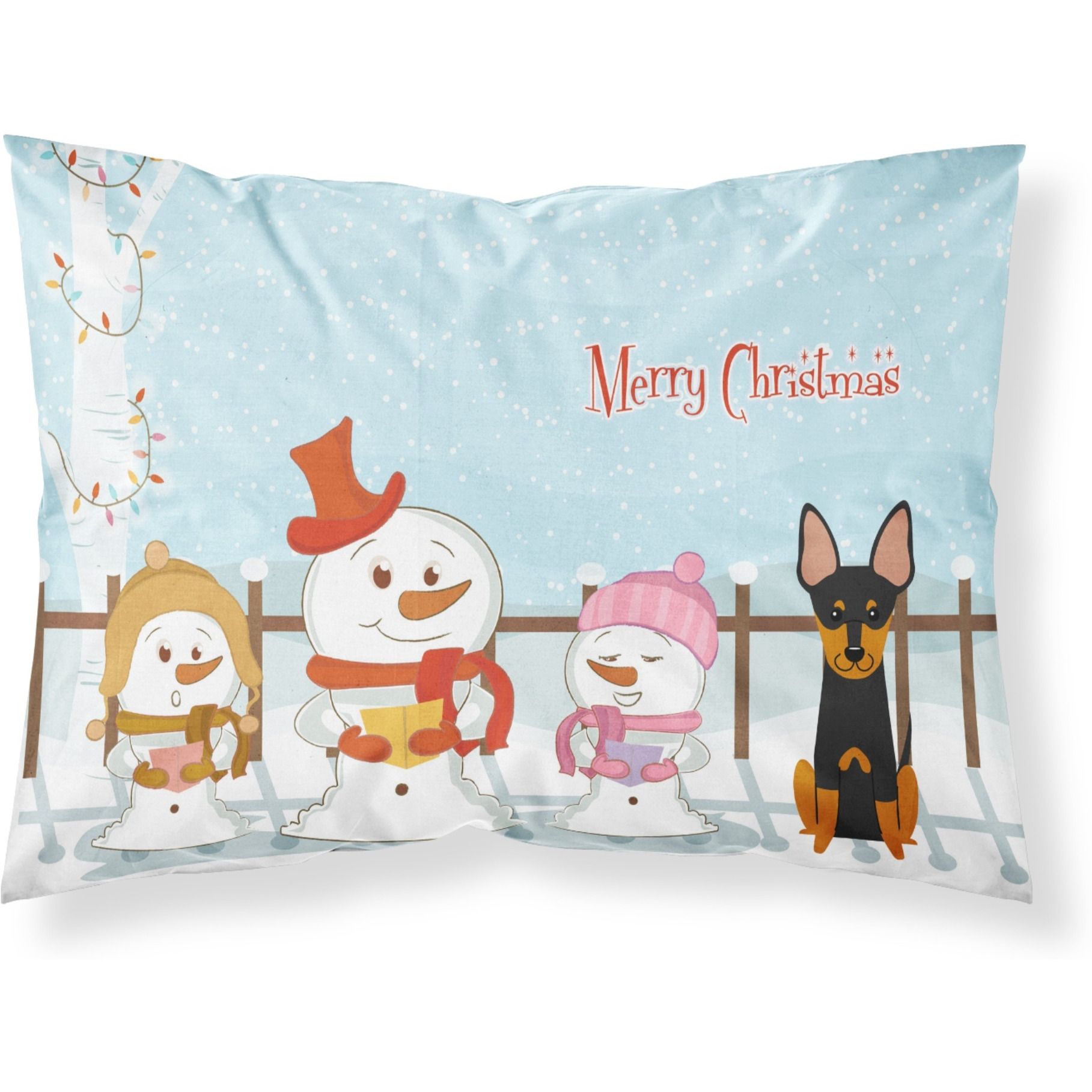 &quotCaroline's Treasures Merry Christmas Carolers English Toy Terrier Fabric Standard Pillowcase BB2440PILLOWCASE, Multicolor"