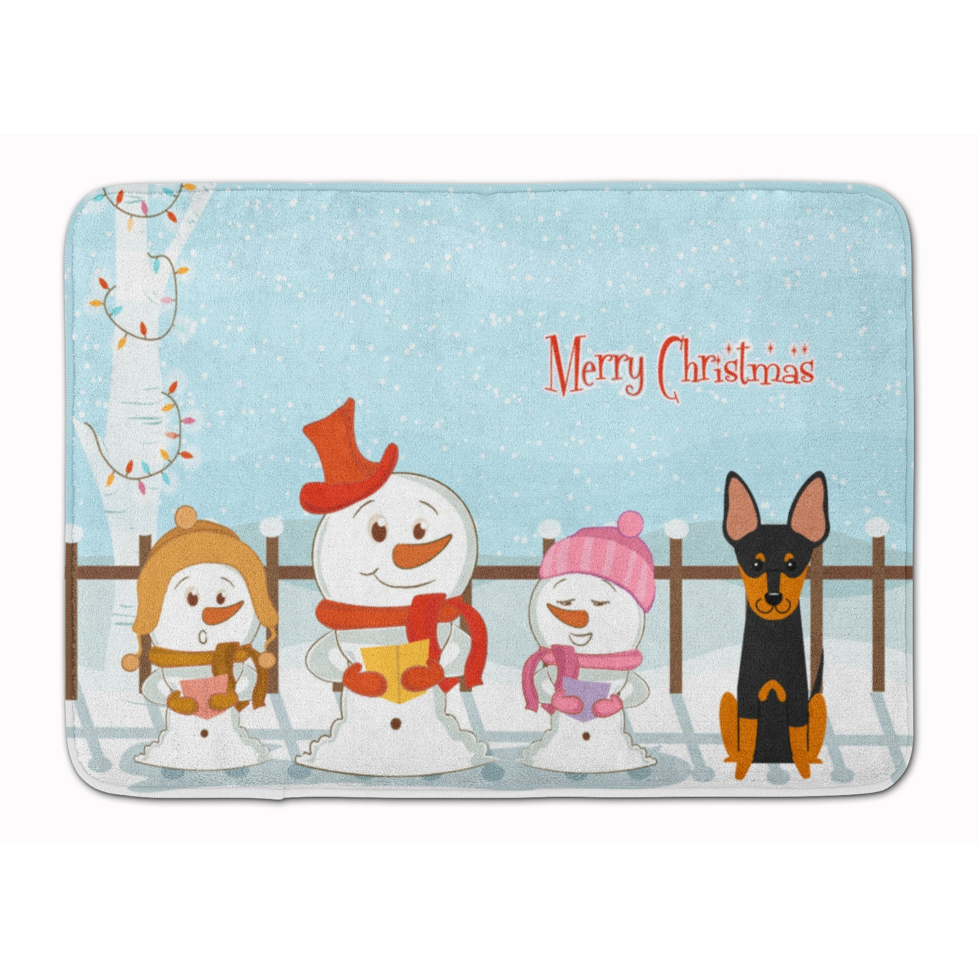 &quotCaroline's Treasures Merry Christmas English Toy Terrier Floor Mat, 19"" x 27"", Multicolor"