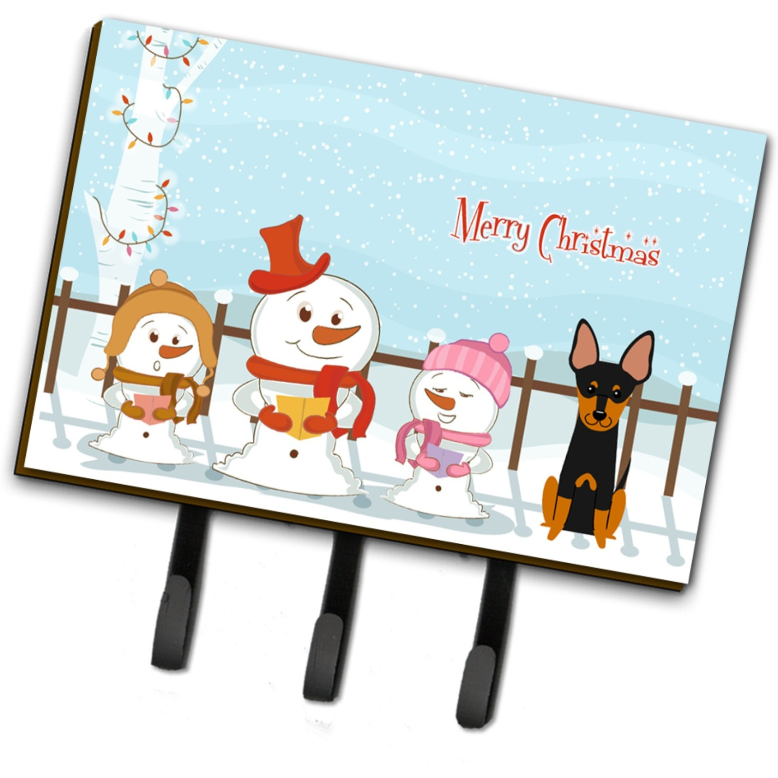 &quotCaroline's Treasures Merry Christmas Carolers English Toy Terrier Leash or Key Holder BB2440TH68, Triple, Multicolor"