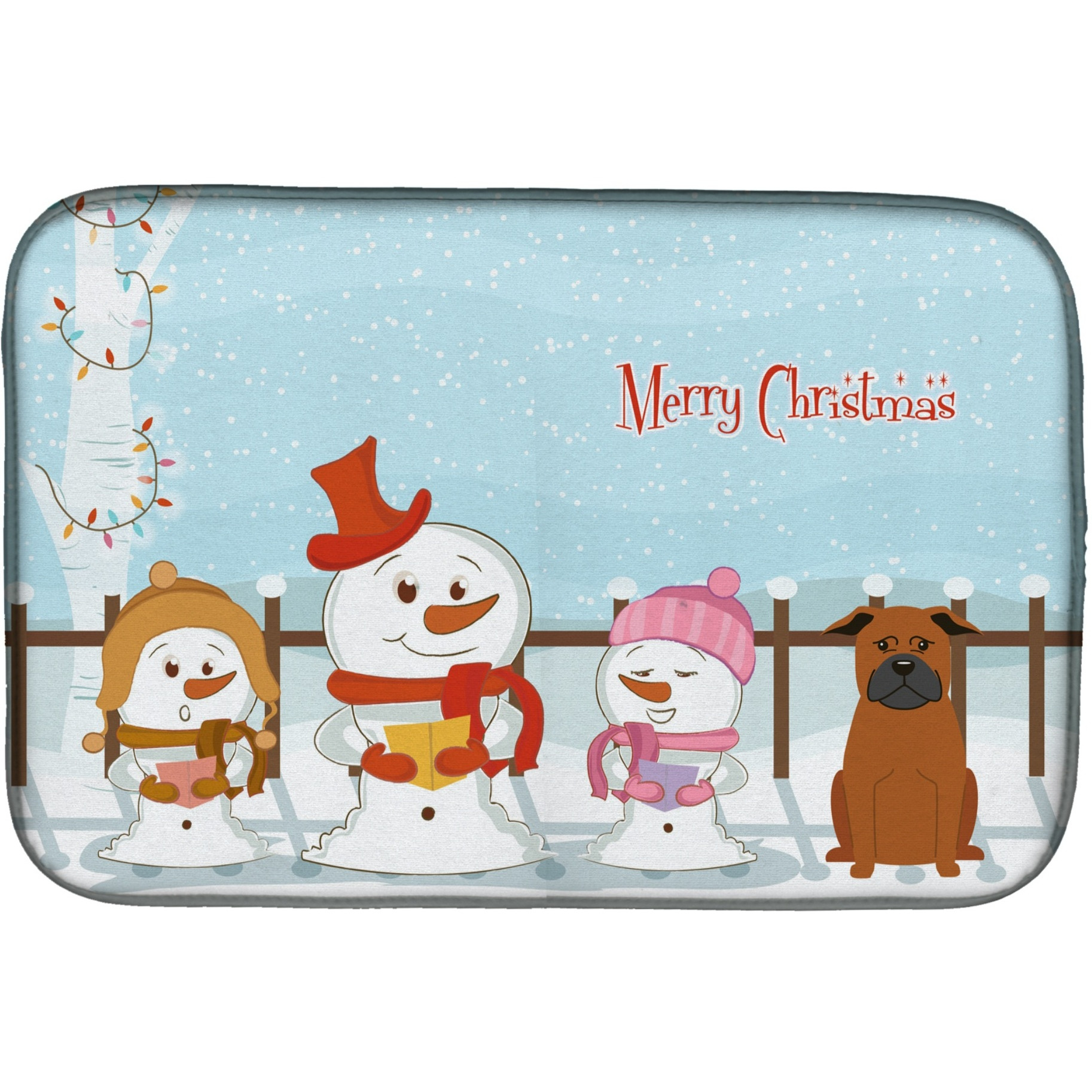 &quotCaroline's Treasures Merry Christmas Carolers Chinese Chongqing Dog Dish Drying Mat, 14"" x 21"""