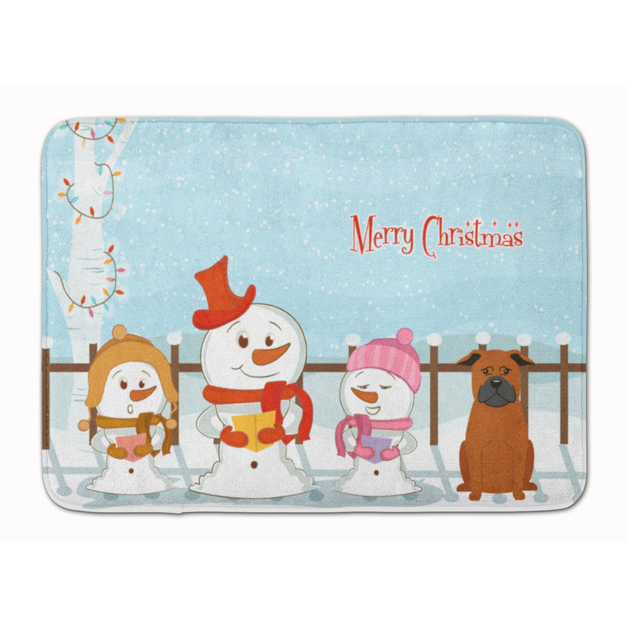 &quotCaroline's Treasures Merry Christmas Chinese Chongqing Dog Floor Mat, 19"" x 27"", Multicolor"