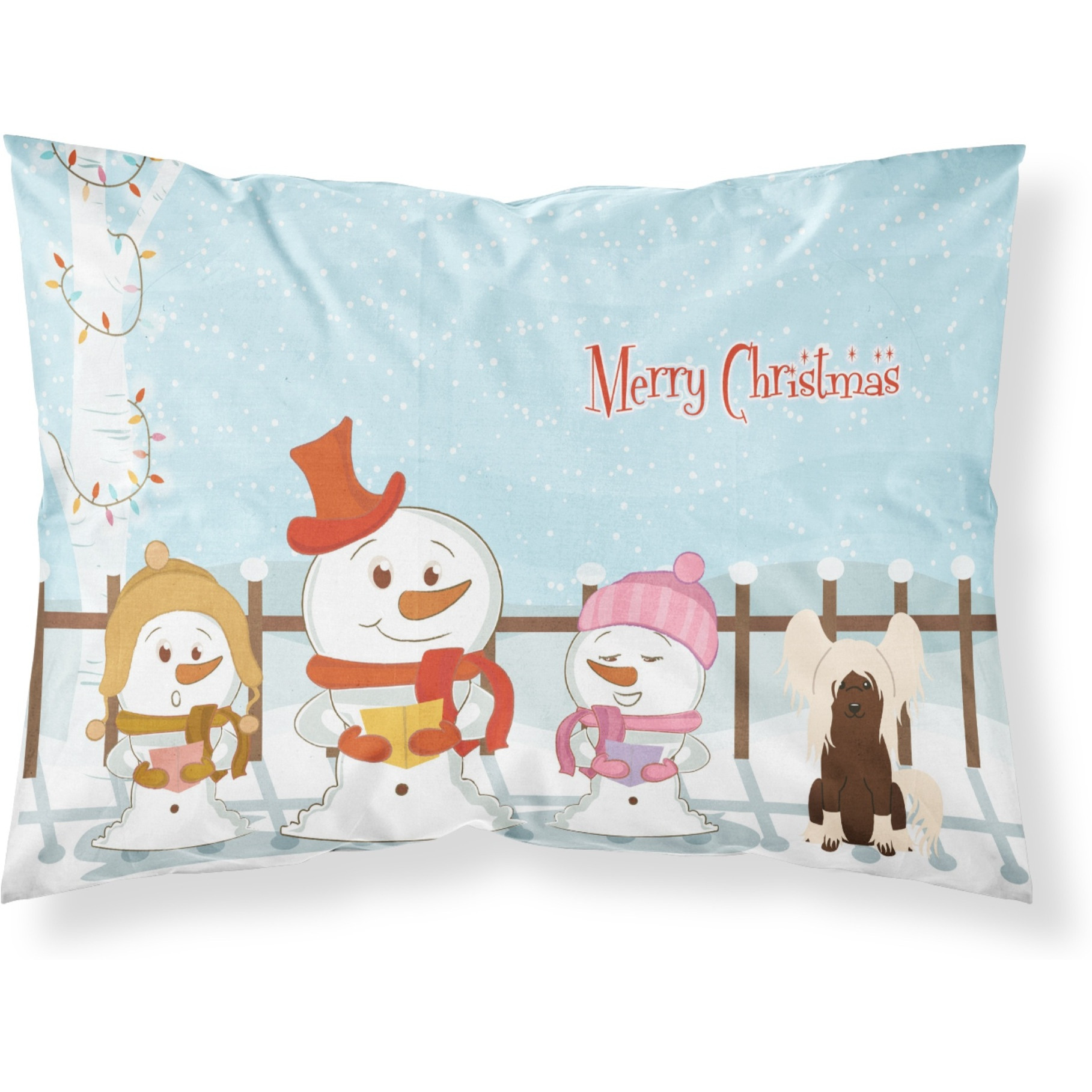 &quotCaroline's Treasures Merry Christmas Carolers Chinese Crested Cream Fabric Standard Pillowcase BB2444PILLOWCASE, Multicolor"