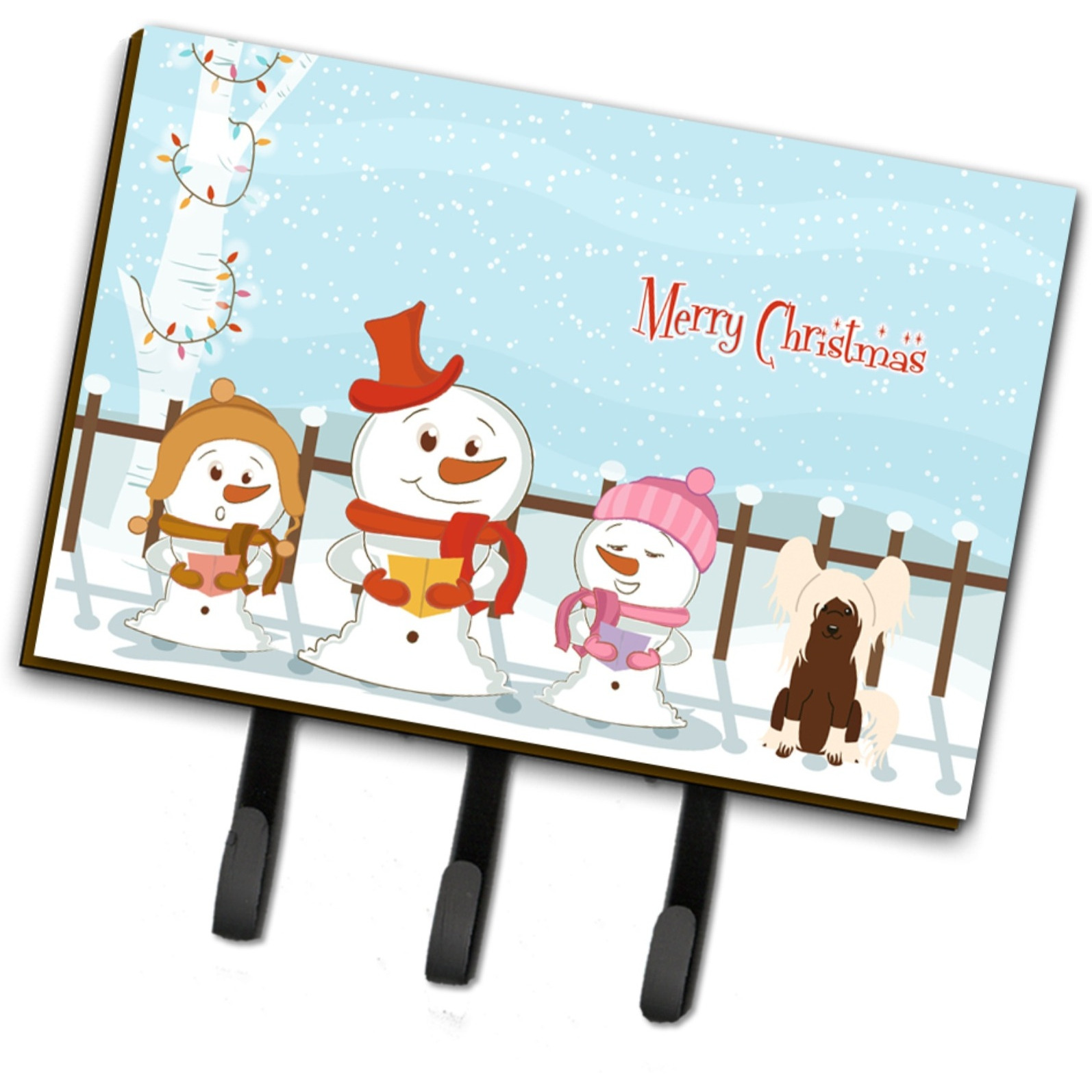 &quotCaroline's Treasures Merry Christmas Carolers Chinese Crested Cream Leash or Key Holder BB2444TH68, Triple, Multicolor"