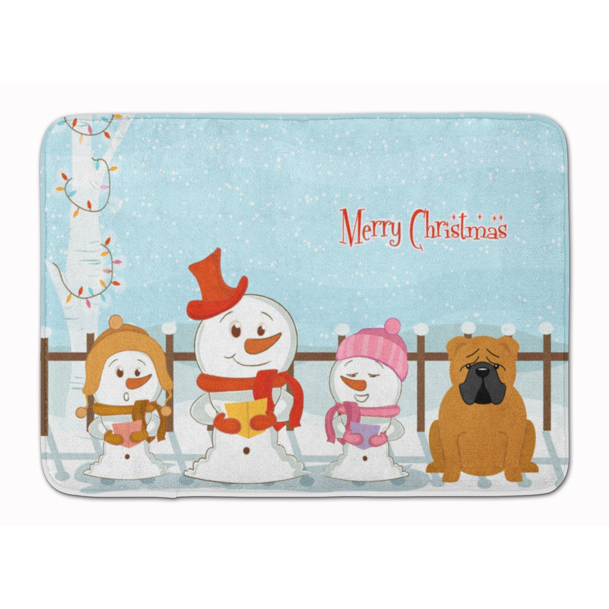 &quotCaroline's Treasures Merry Christmas English Bulldog Red Floor Mat, 19"" x 27"", Multicolor"