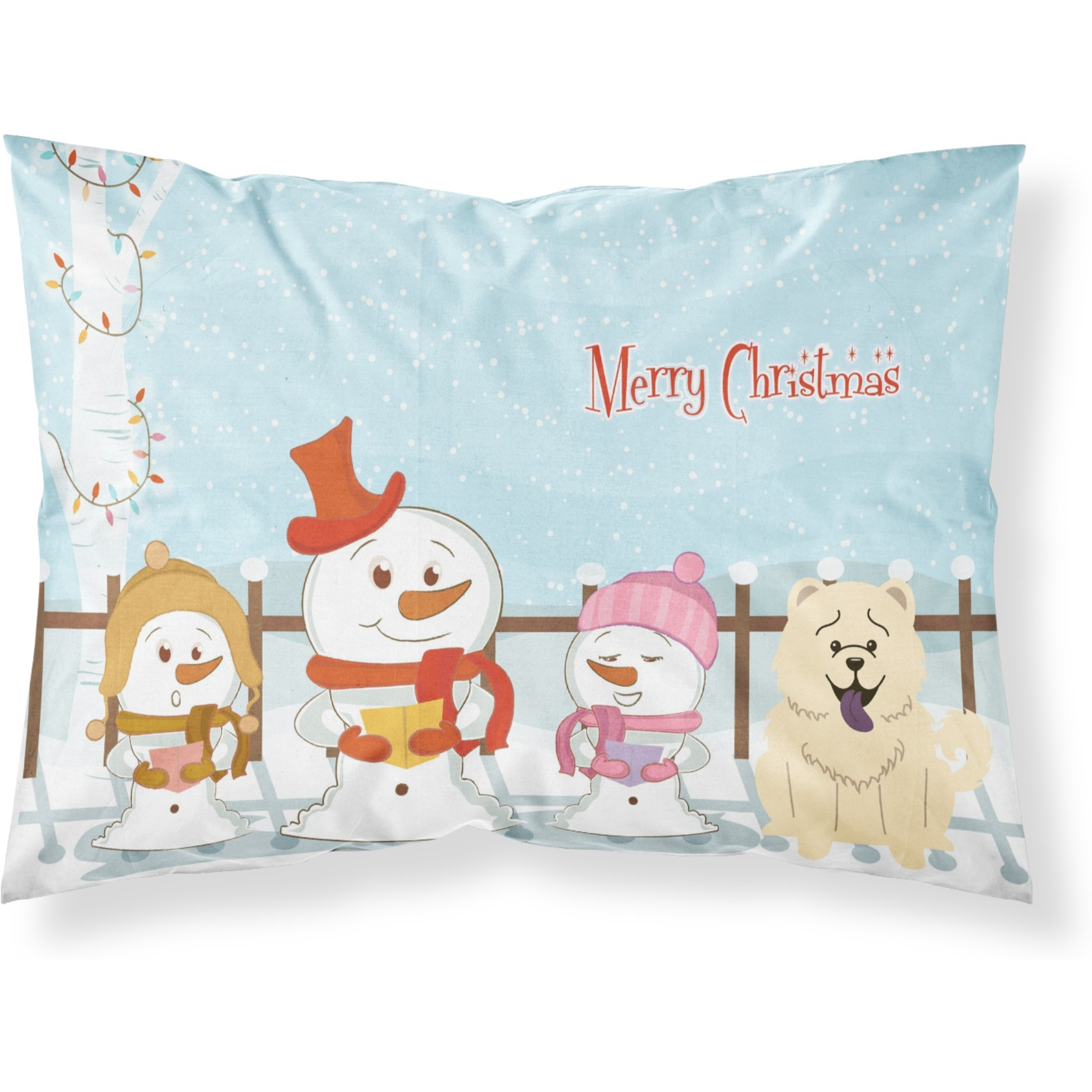 &quotCaroline's Treasures Merry Christmas Carolers Chow White Fabric Standard Pillowcase BB2471PILLOWCASE, Multicolor"