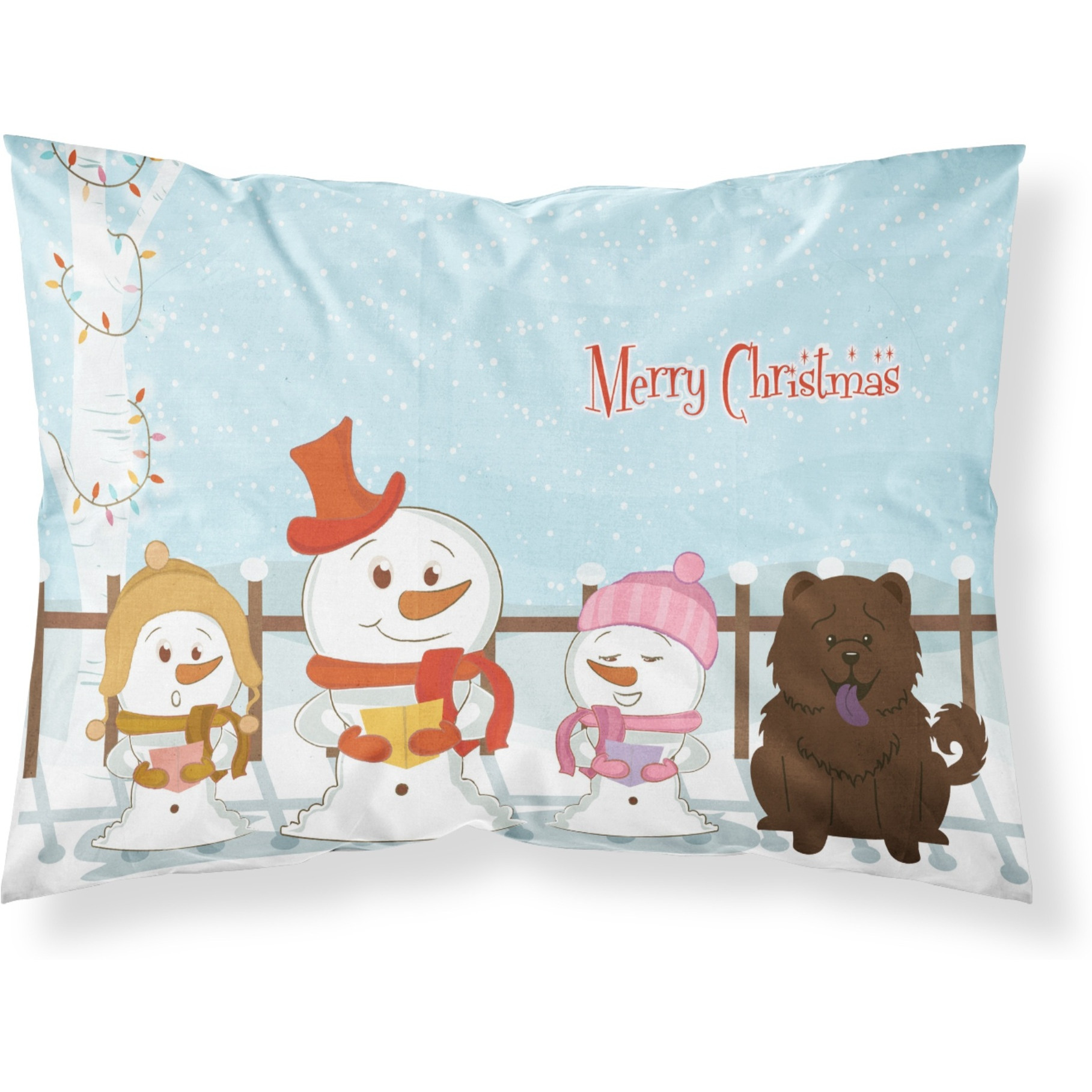 &quotCaroline's Treasures Merry Christmas Carolers Chow Chocolate Fabric Standard Pillowcase BB2472PILLOWCASE, Multicolor"