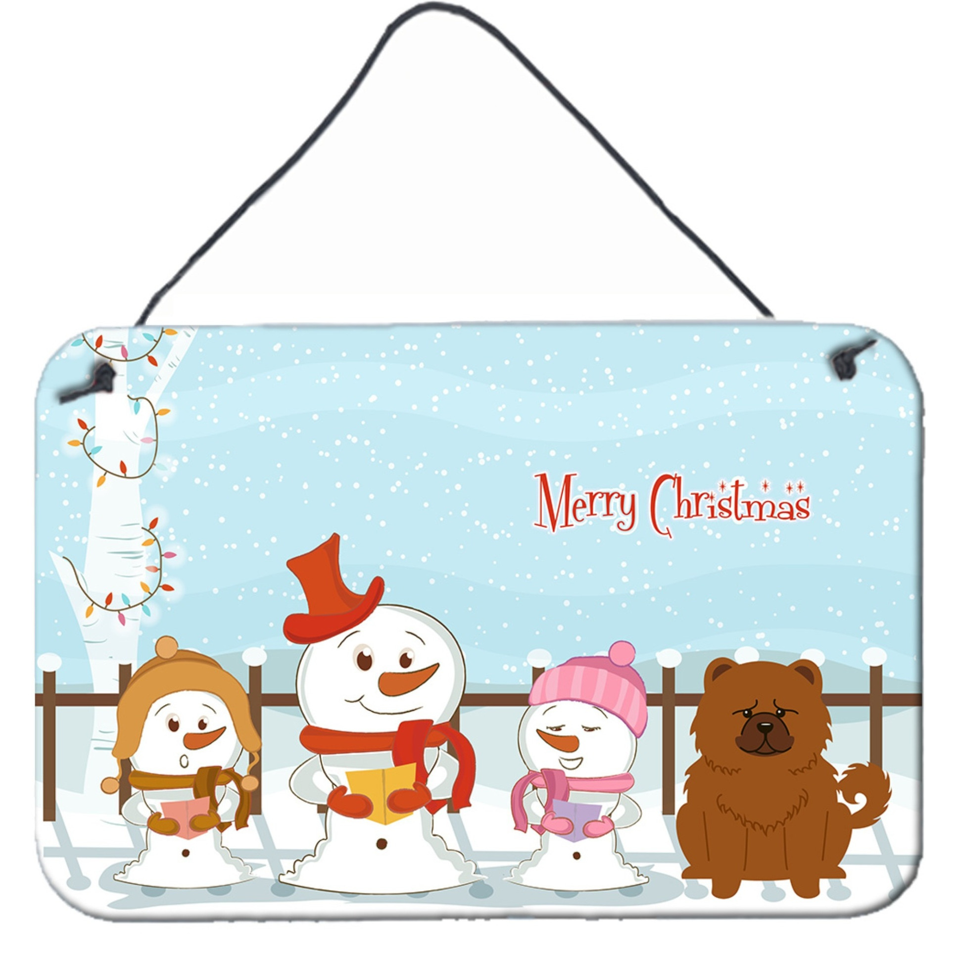 &quotCaroline's Treasures Christmas Carolers Merry Chow Red Wall or Door Hanging Prints BB2473DS812, 8"" x 12"""