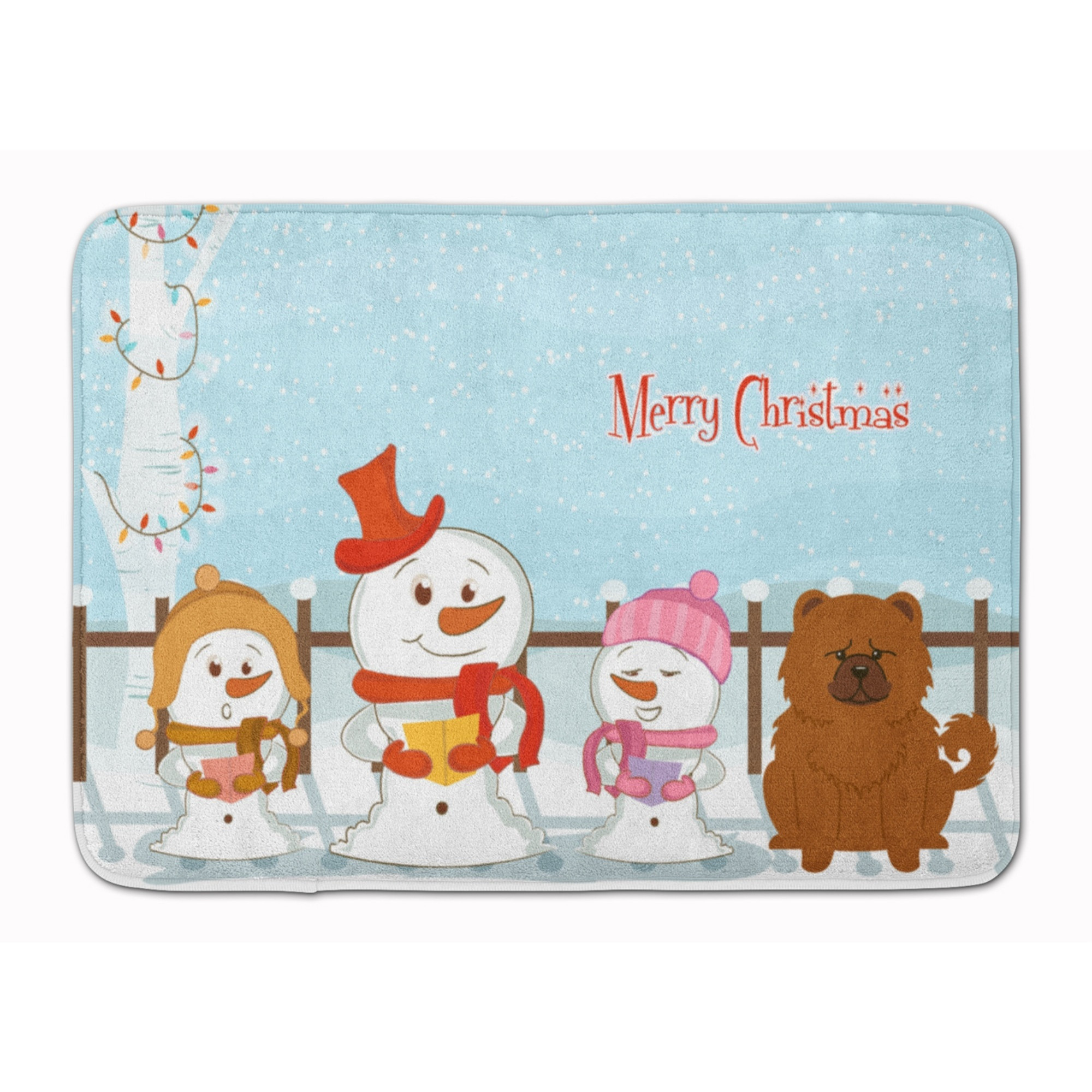 &quotCaroline's Treasures Merry Christmas Carolers Chow Red Floor Mat, 19"" x 27"", Multicolor"