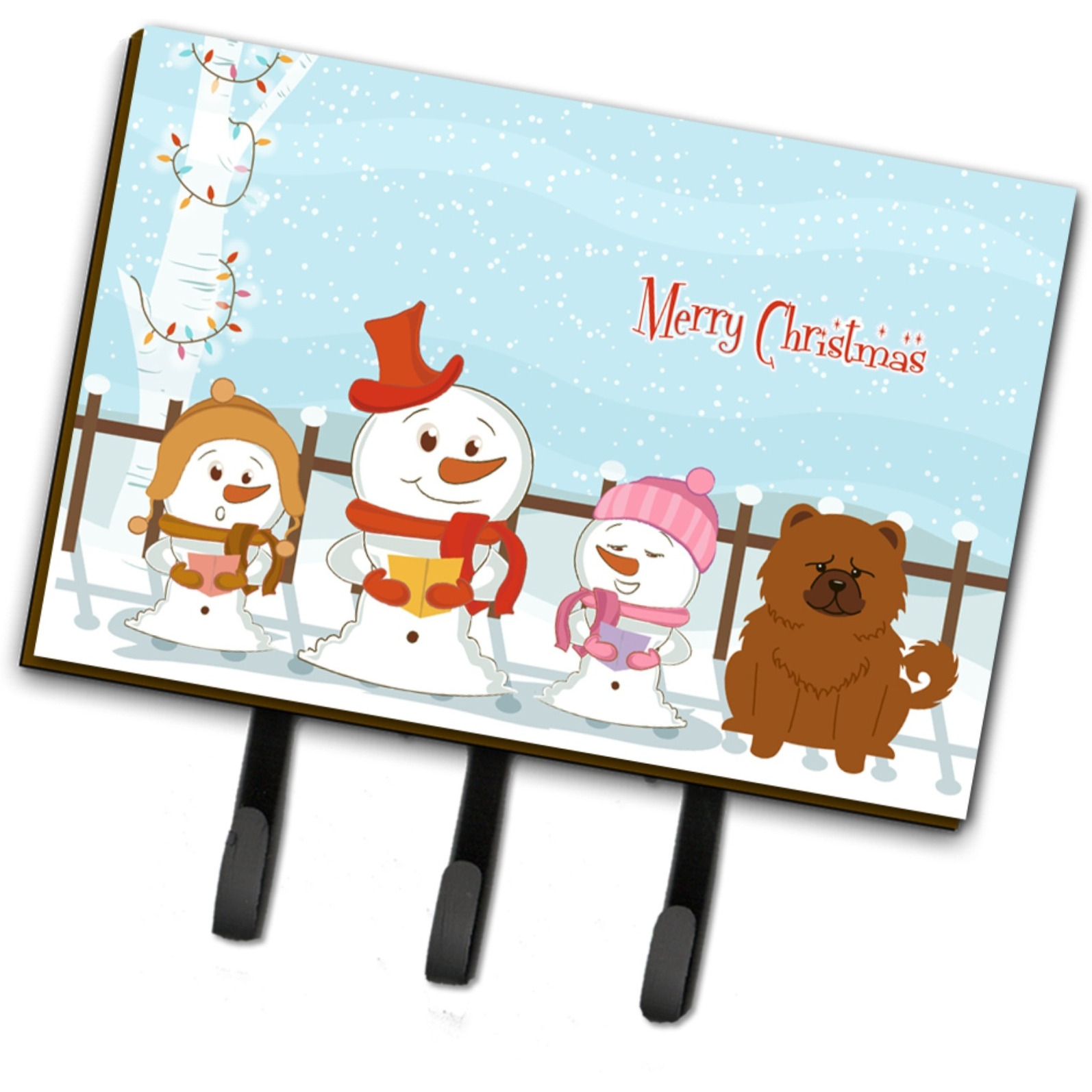 &quotCaroline's Treasures Christmas Carolers Merry Chow Red Leash or Key Holder BB2473TH68, Triple"