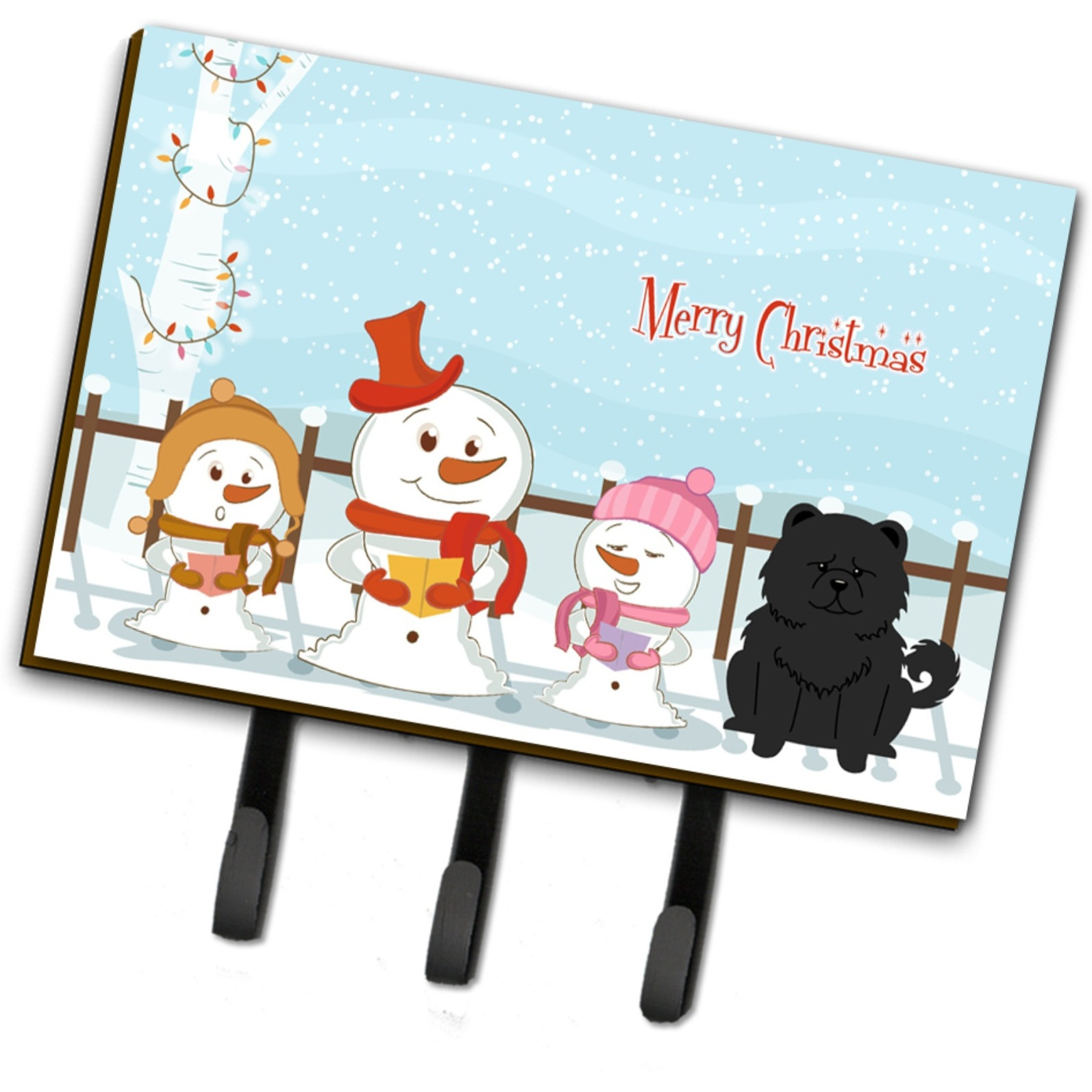&quotCaroline's Treasures Merry Christmas Carolers Chow Black Leash or Key Holder BB2474TH68, Triple, Multicolor"