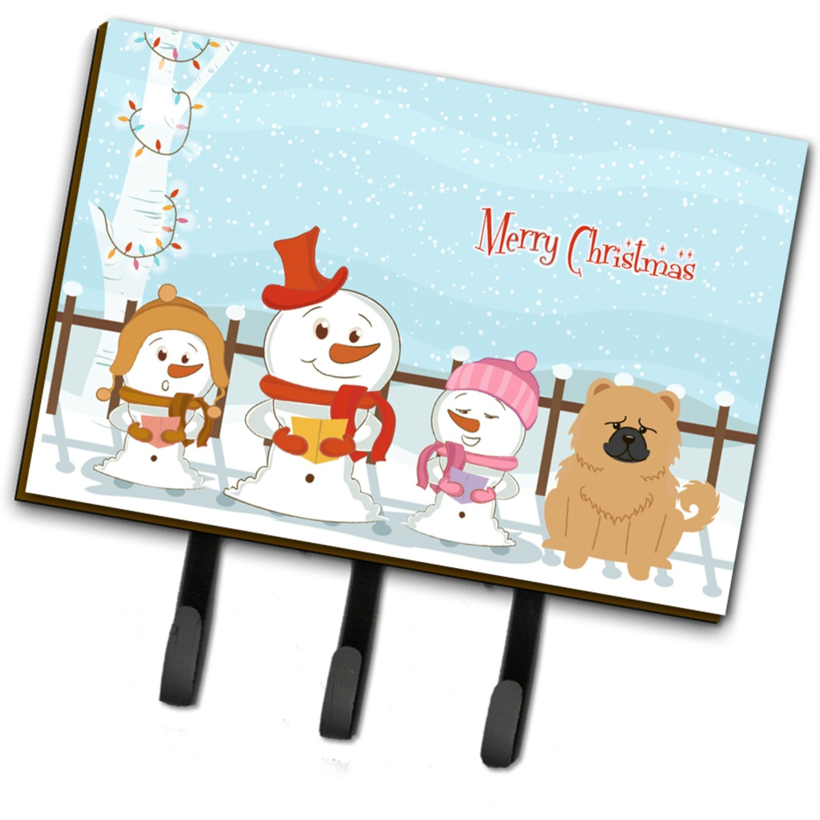 &quotCaroline's Treasures Merry Christmas Carolers Chow Cream Leash or Key Holder BB2475TH68, Triple, Multicolor"