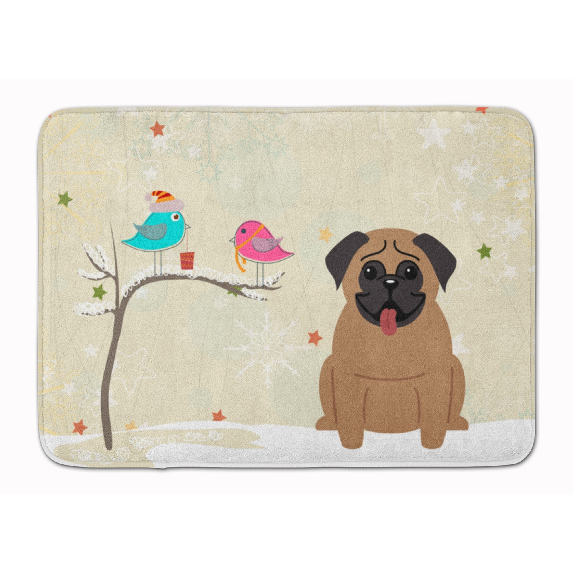 &quotCaroline's Treasures Christmas Presents Friends Pug Brown, 19"" x 27"", Multicolor"