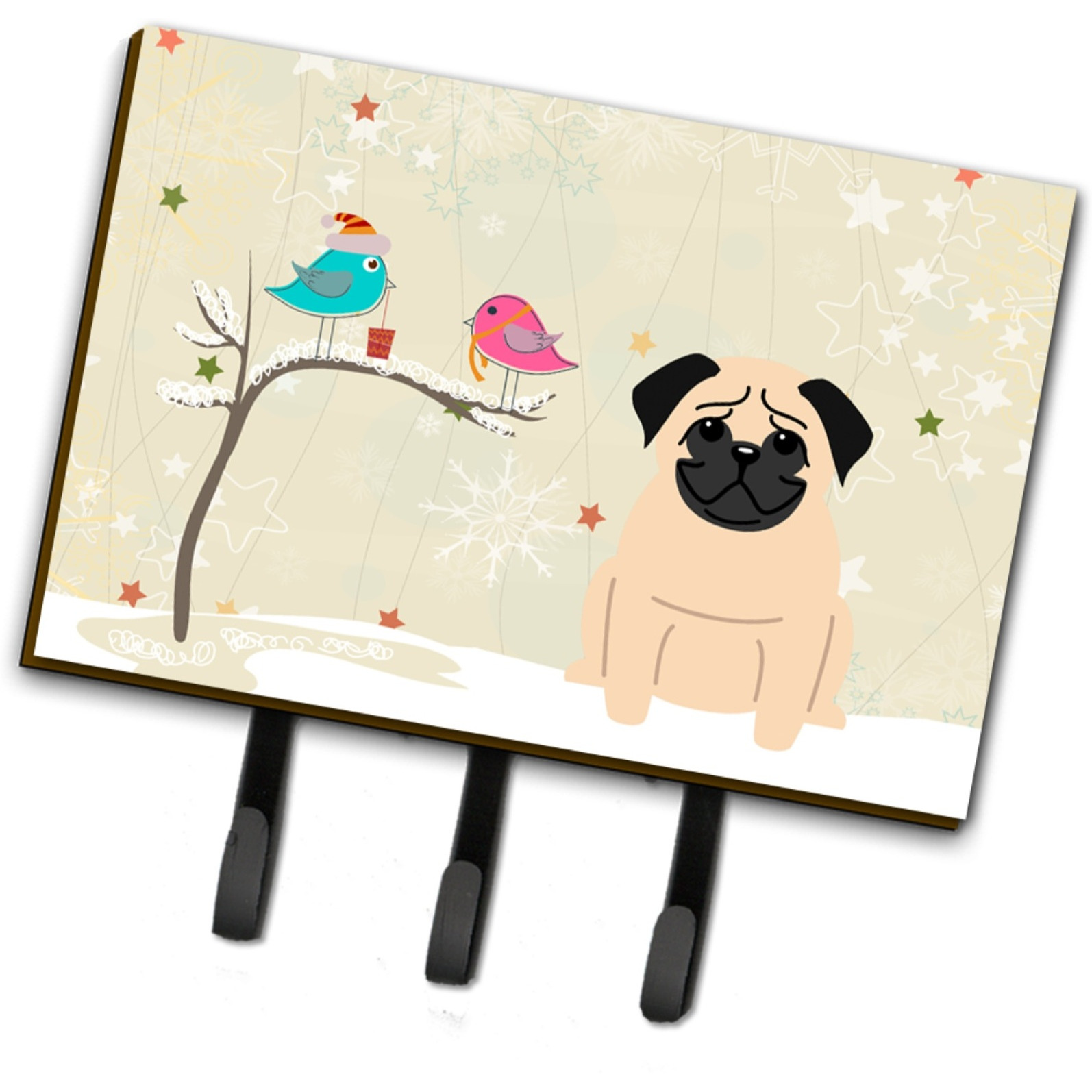 &quotCaroline's Treasures Christmas Presents Friends Pug Fawn Leash or Key Holder BB2480TH68, Triple"
