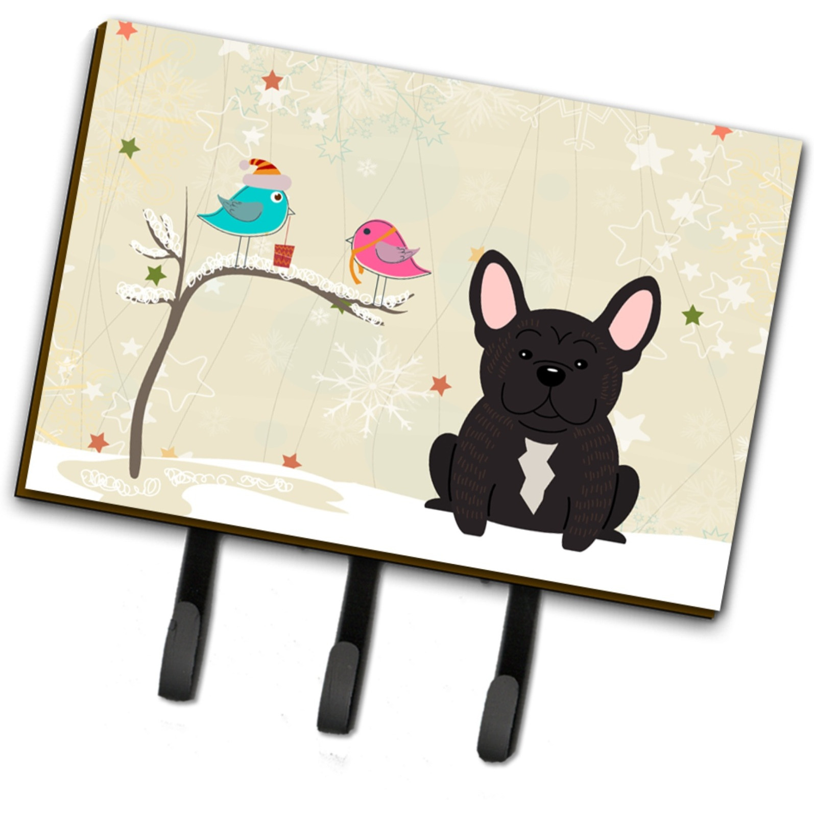 &quotCaroline's Treasures Christmas Presents Friends French Bulldog Brindle Leash or Key Holder BB2481TH68, Triple"