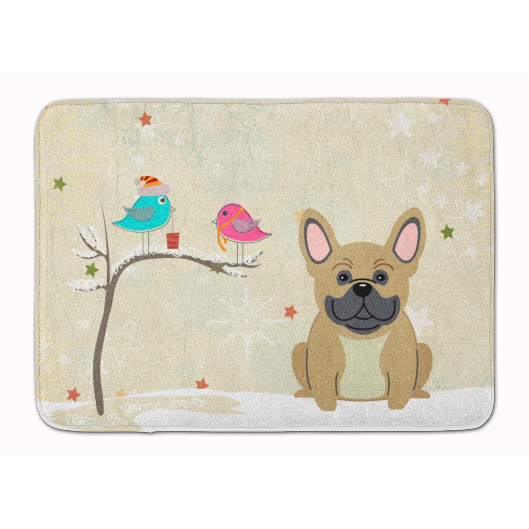 &quotCaroline's Treasures Christmas French Bulldog Cream Floor Mat, 19"" x 27"", Multicolor"