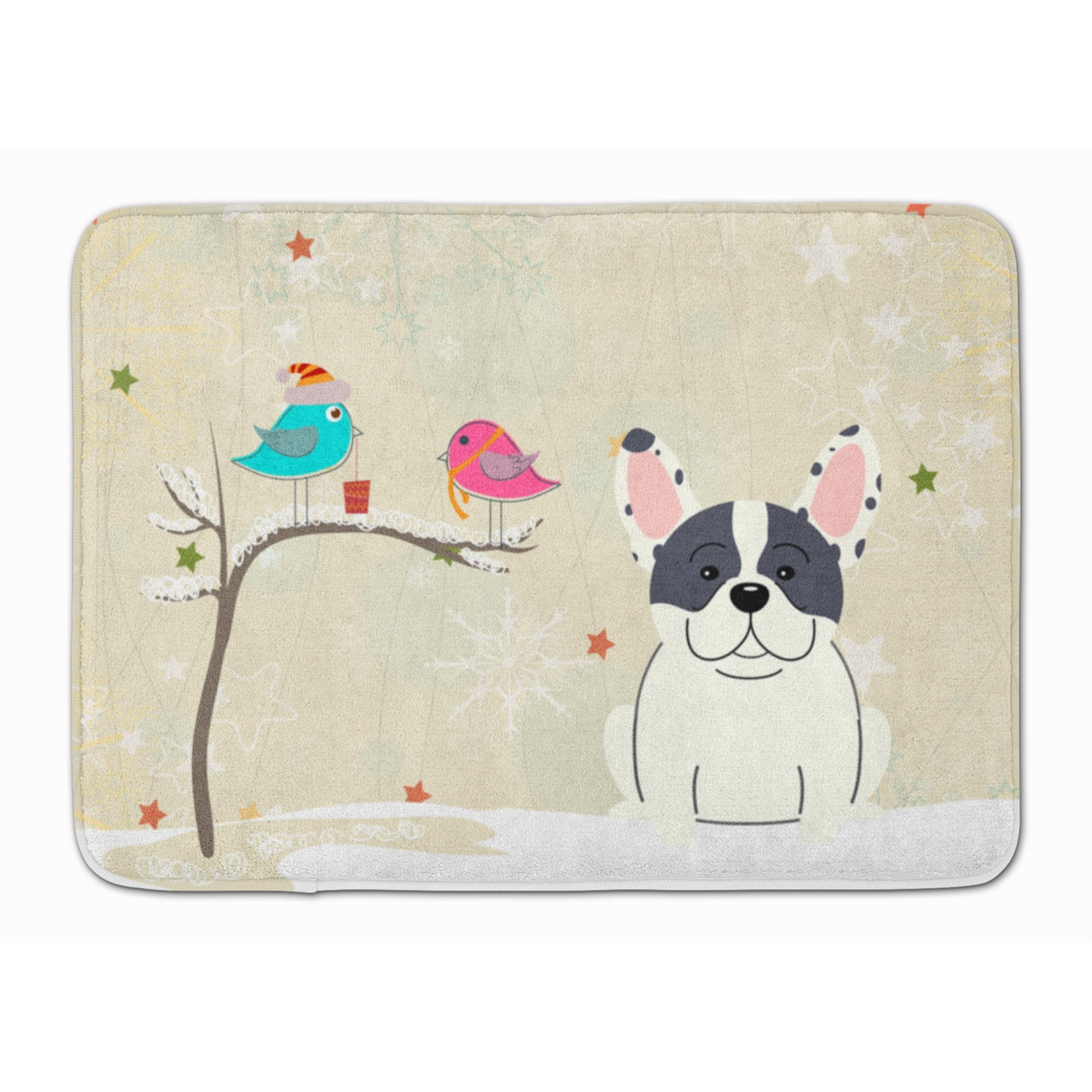 &quotCaroline's Treasures Christmas French Bulldog Piebald Floor Mat, 19"" x 27"", Multicolor"