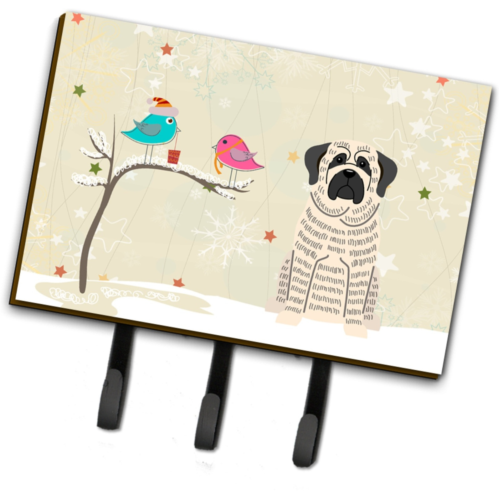&quotCaroline's Treasures Christmas Presents Friends Mastiff Brindle White Leash or Key Holder BB2488TH68, Triple"
