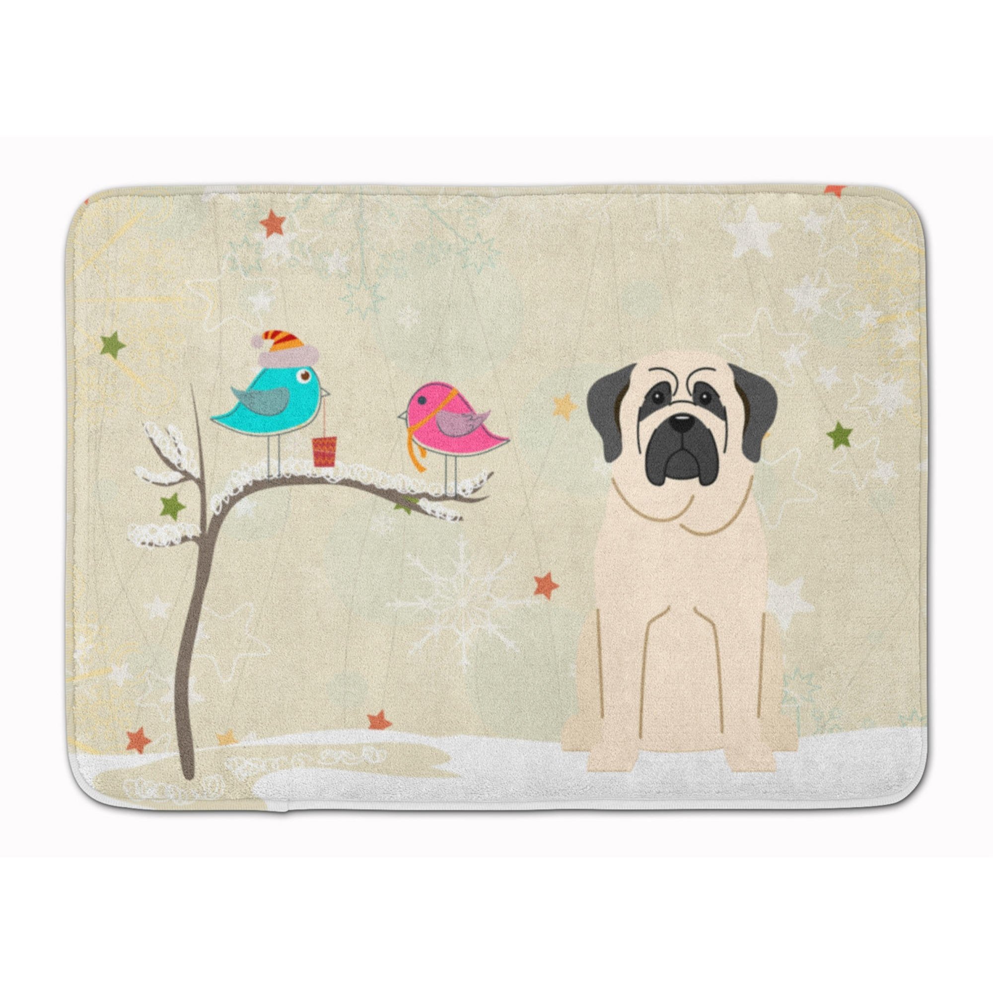 &quotCaroline's Treasures Christmas Presents Friend Mastiff White Floor Mat, 19"" x 27"", Multicolor"