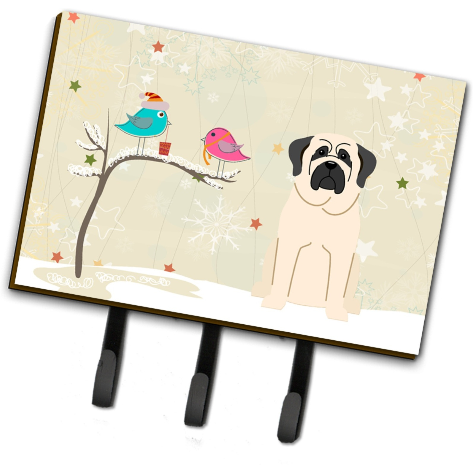 &quotCaroline's Treasures Christmas Presents Friends Mastiff White Leash or Key Holder BB2489TH68, Triple"