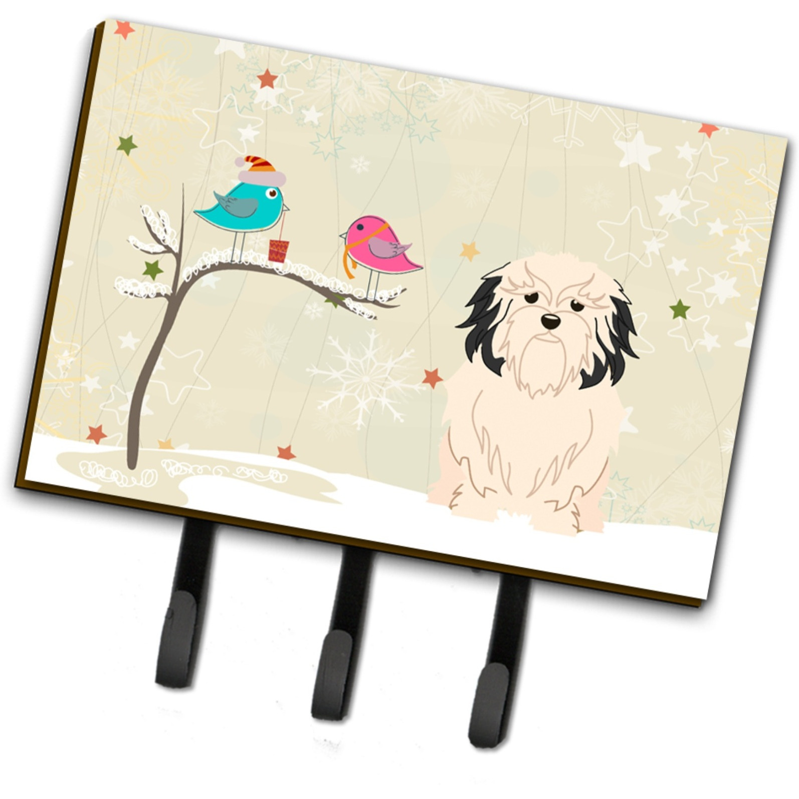 &quotCaroline's Treasures Christmas Presents Friends Lowchen Leash or Key Holder BB2491TH68, Triple"