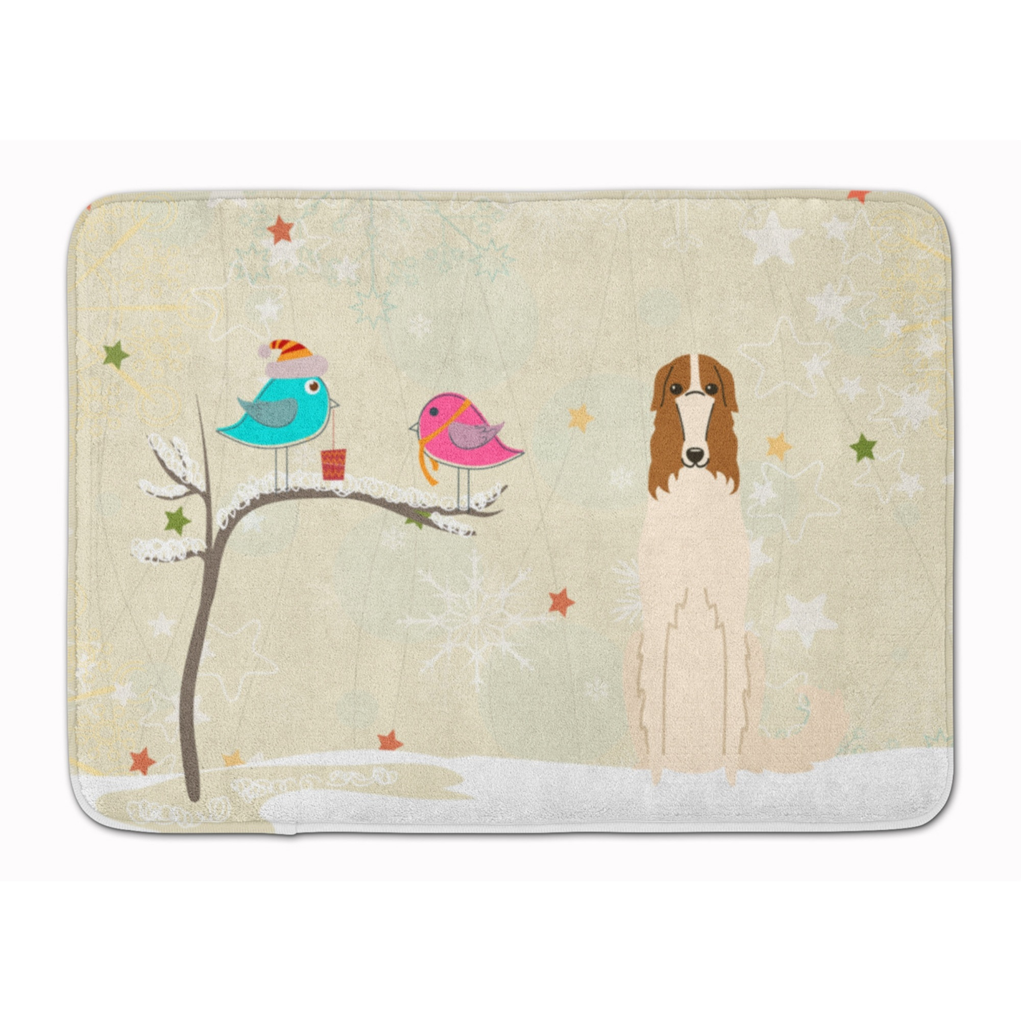 &quotCaroline's Treasures Christmas Presents Friends Borzoi Floor Mat, 19"" x 27"", Multicolor"
