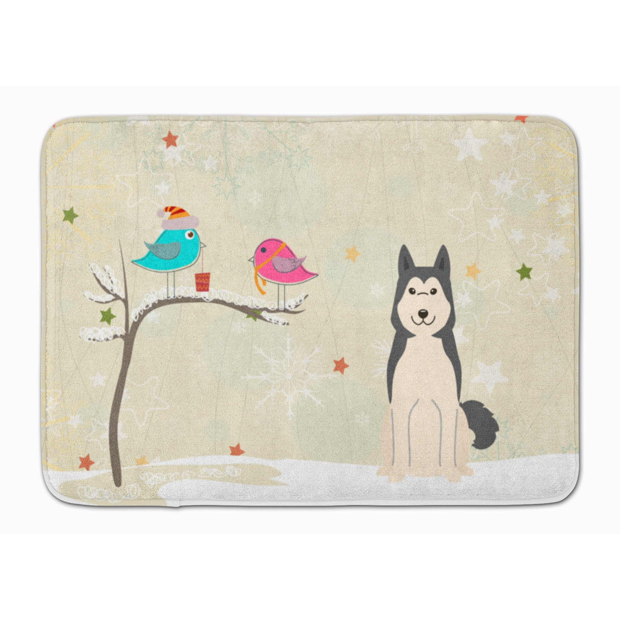 &quotCaroline's Treasures Christmas West Siberian Laika Spitz Floor Mat, 19"" x 27"", Multicolor"