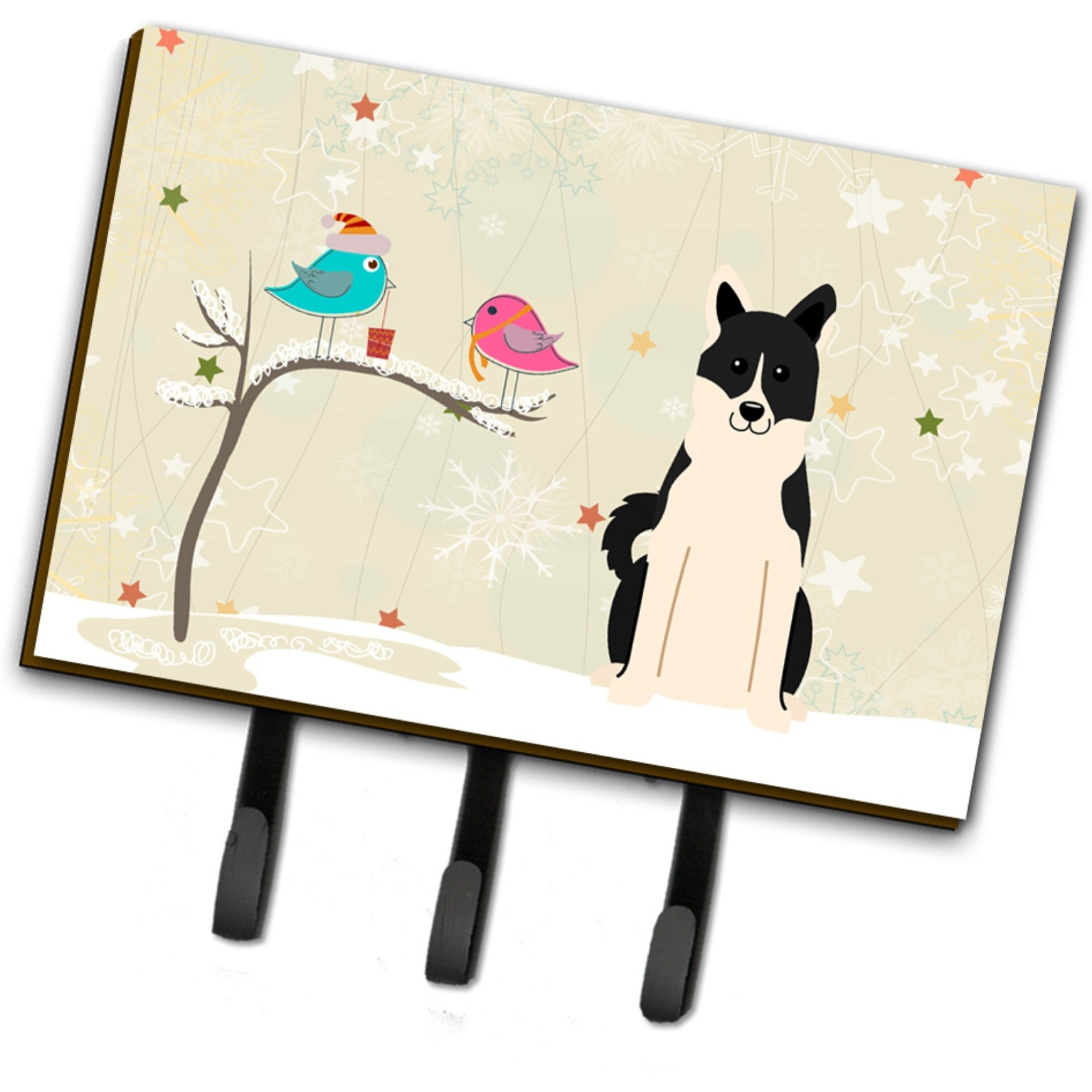 &quotCaroline's Treasures Christmas Presents Friends Russo-European Laika Spitz Leash or Key Holder BB2501TH68, Triple"