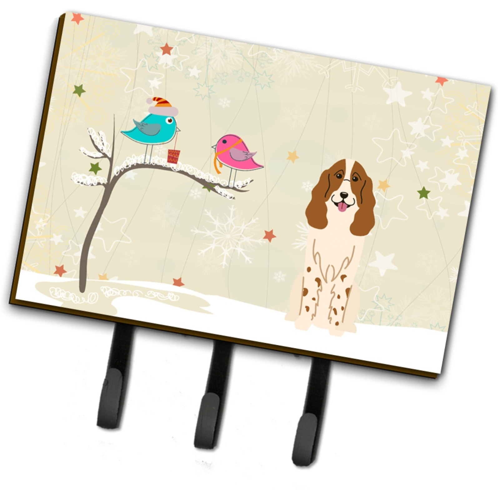 &quotCaroline's Treasures Christmas Presents between Friends Russian Spaniel Leash or Key Holder BB2503TH68, Triple, Multicolor"