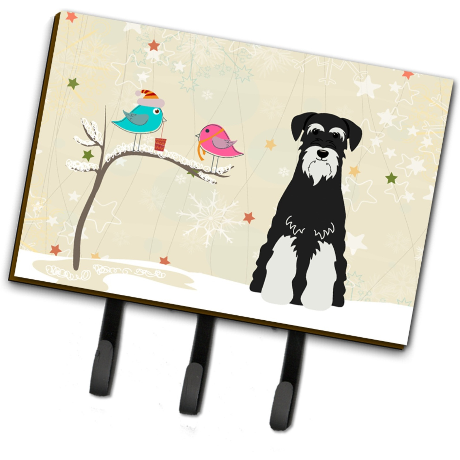&quotCaroline's Treasures Christmas Presents Friends Standard Schnauzer Salt and Pepper Leash or Key Holder BB2505TH68, Triple"