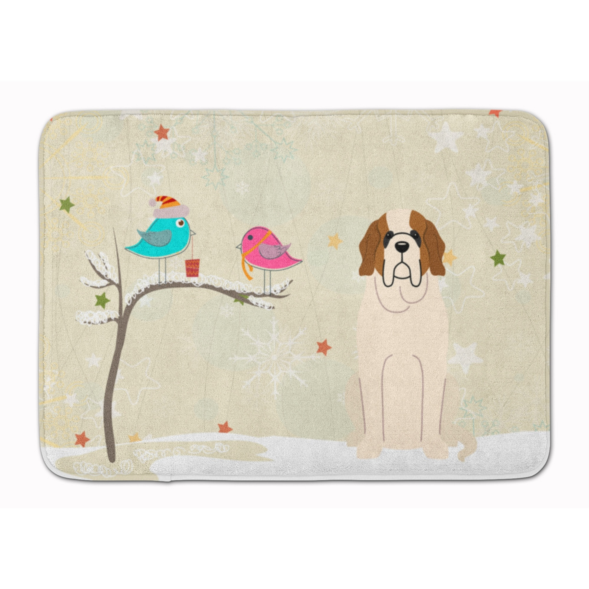 &quotCaroline's Treasures Christmas Presents Friend Saint Bernard Floor Mat, 19"" x 27"", Multicolor"