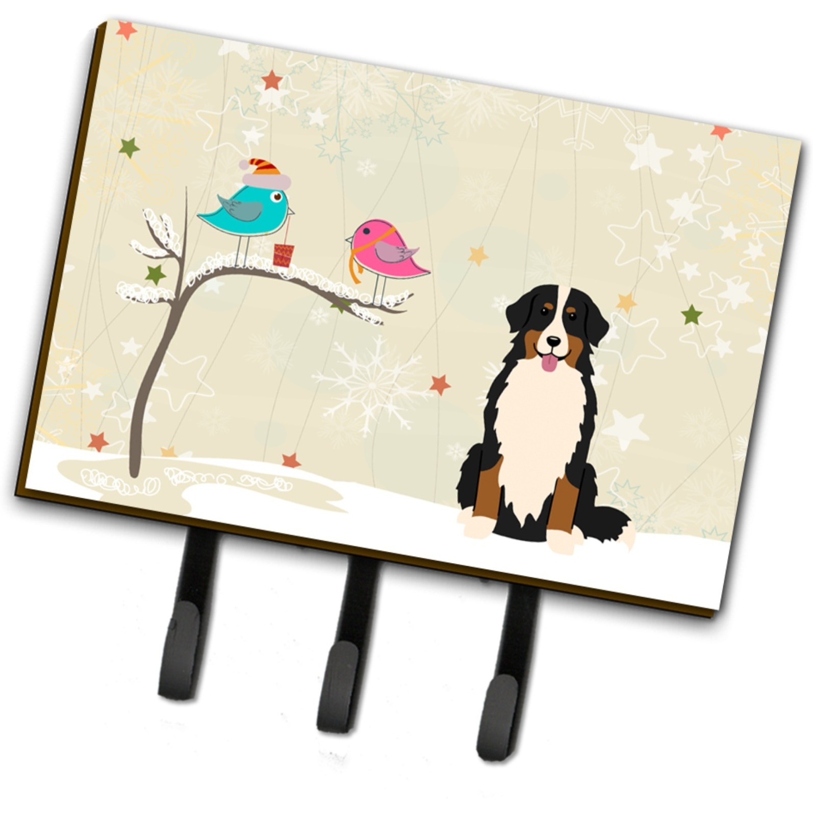 &quotCaroline's Treasures Christmas Presents Friends Bernese Mountain Dog Leash or Key Holder BB2508TH68, Triple"