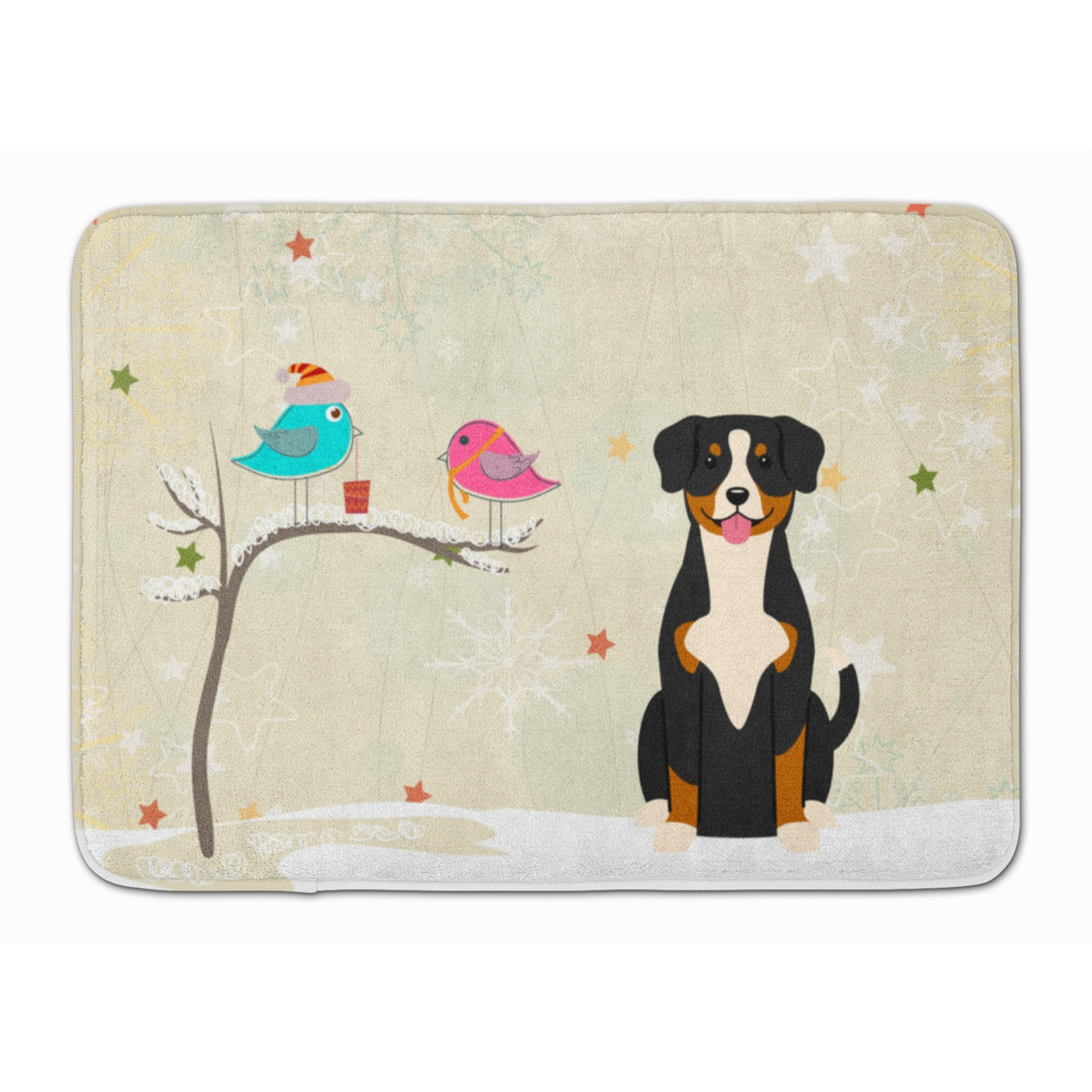 &quotCaroline's Treasures Christmas Presents Friends Entlebucher Floor Mat, 19"" x 27"", Multicolor"