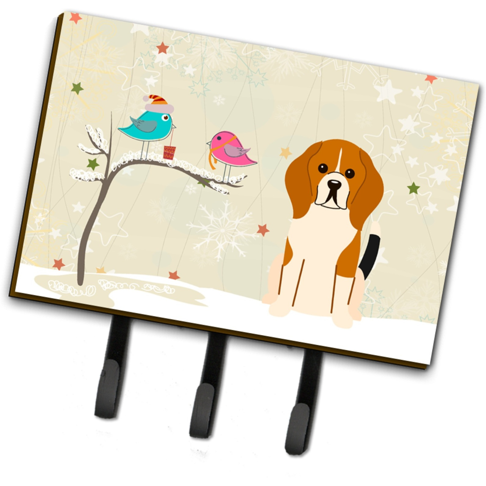 &quotCaroline's Treasures Christmas Presents between Friends Beagle Tricolor Leash or Key Holder BB2512TH68, Triple, Multicolor"