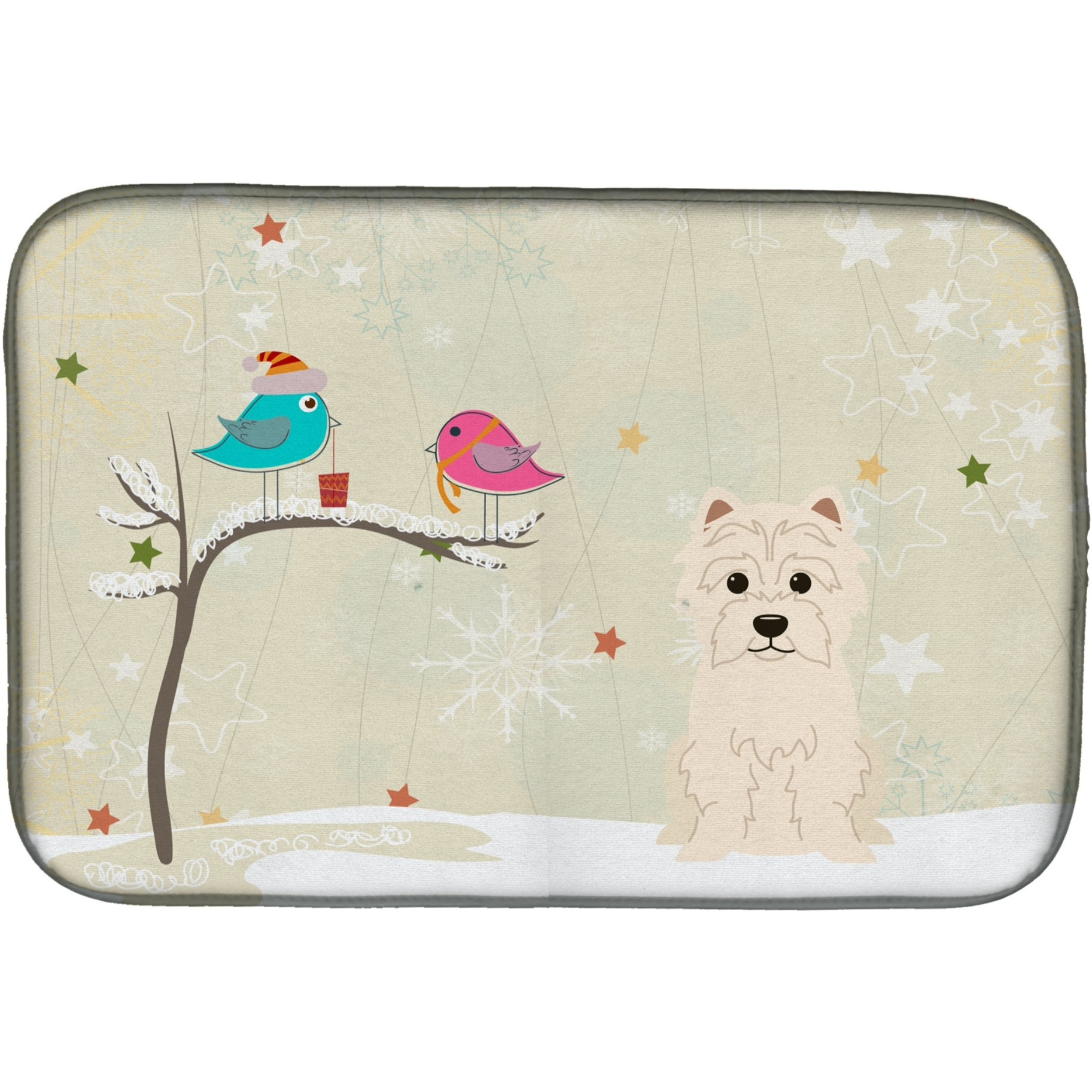 &quotCaroline's Treasures Christmas Presents Between Friends Wes tie Dish Drying Mat, 14"" x 21"""