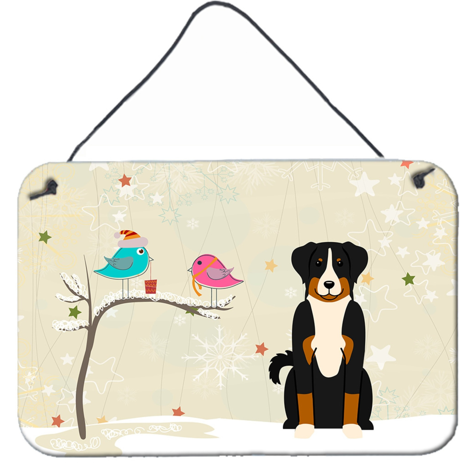 &quotCaroline's Treasures Christmas Presents Friends Appenzeller Sennenhund Wall or Door Hanging Prints BB2515DS812, 8"" x 12"""