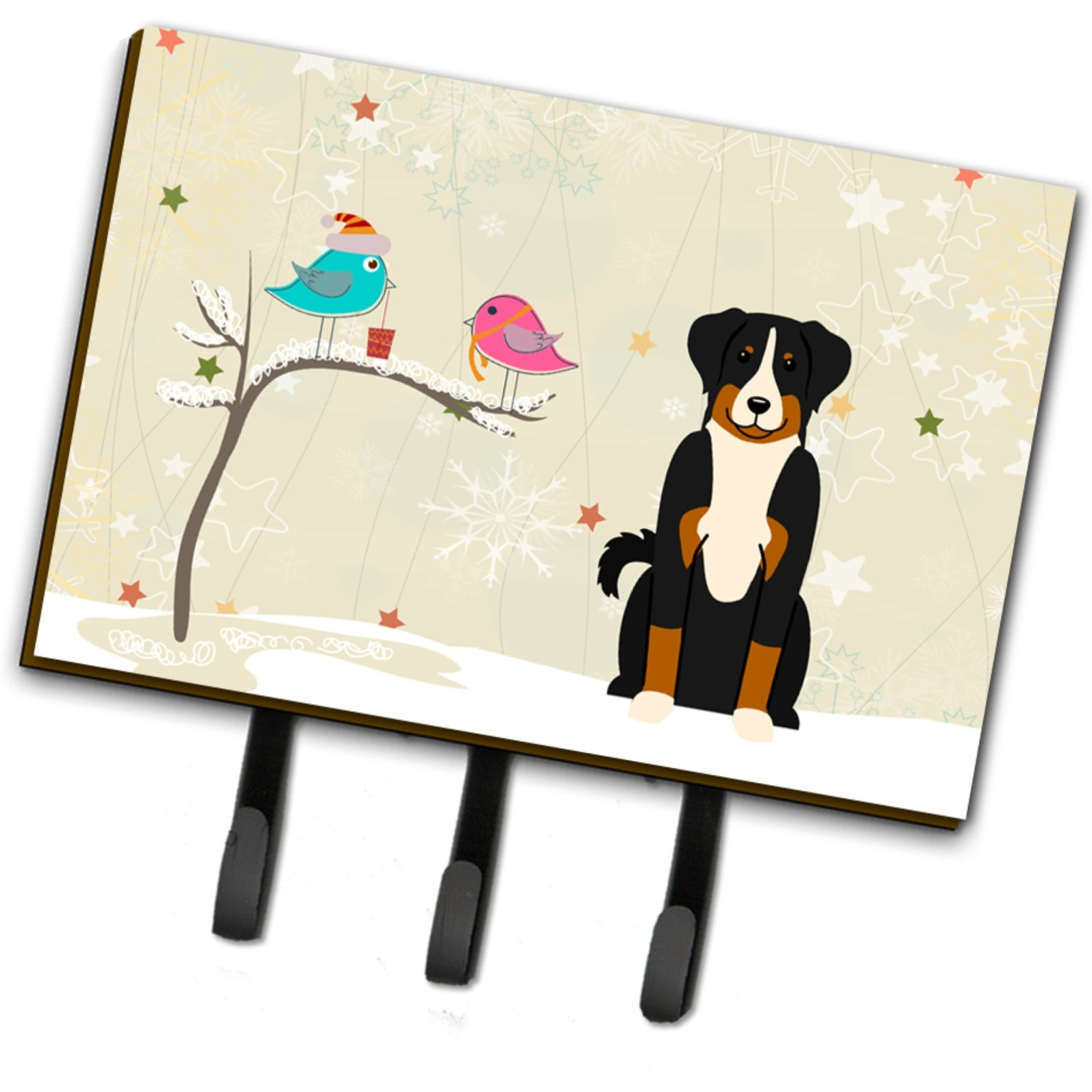 &quotCaroline's Treasures Christmas Presents between Friends Appenzeller Sennenhund Leash or Key Holder BB2515TH68, Triple, Multicolor"