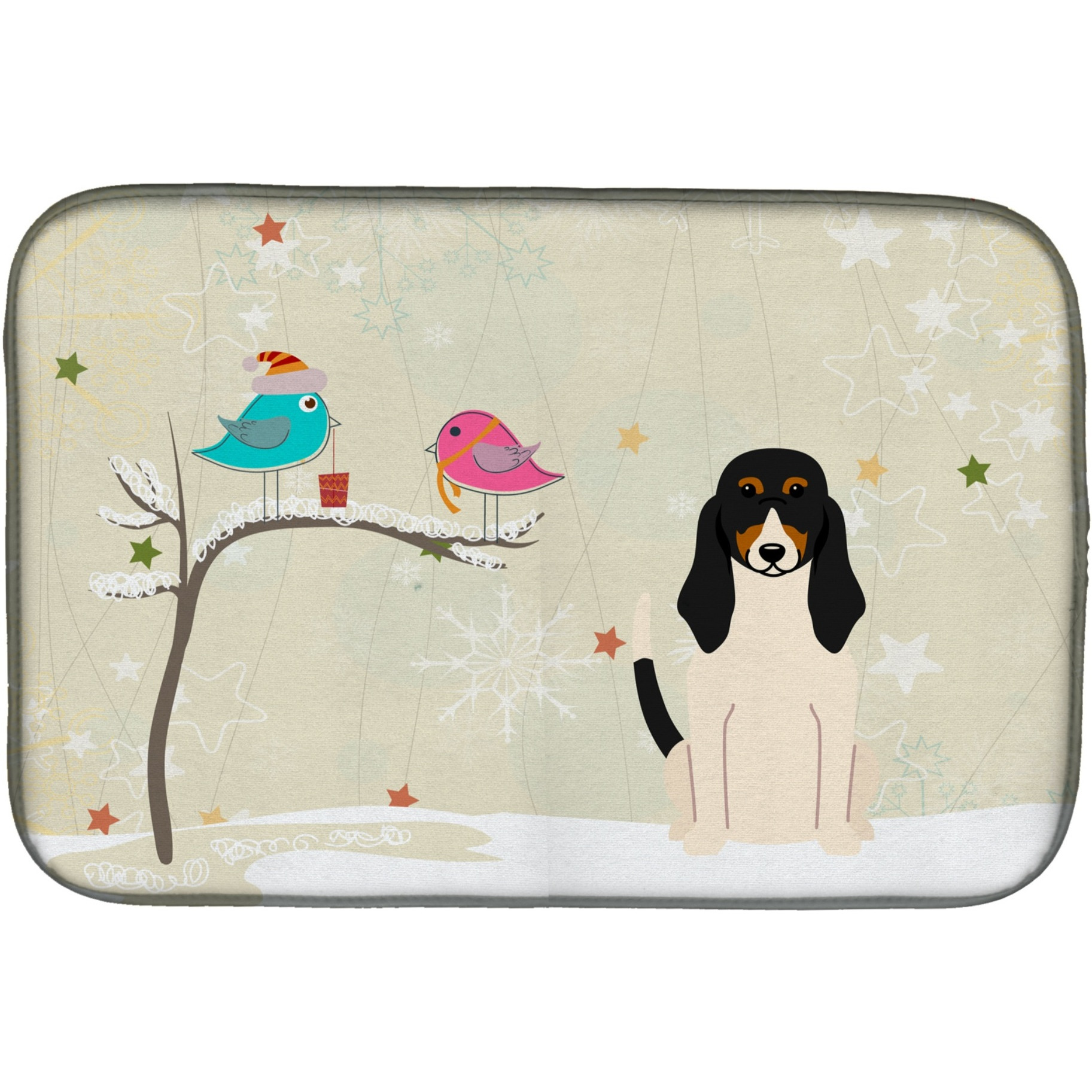 &quotCaroline's Treasures Christmas Presents Between Friends Swiss Hound Dish Drying Mat, 14"" x 21"""