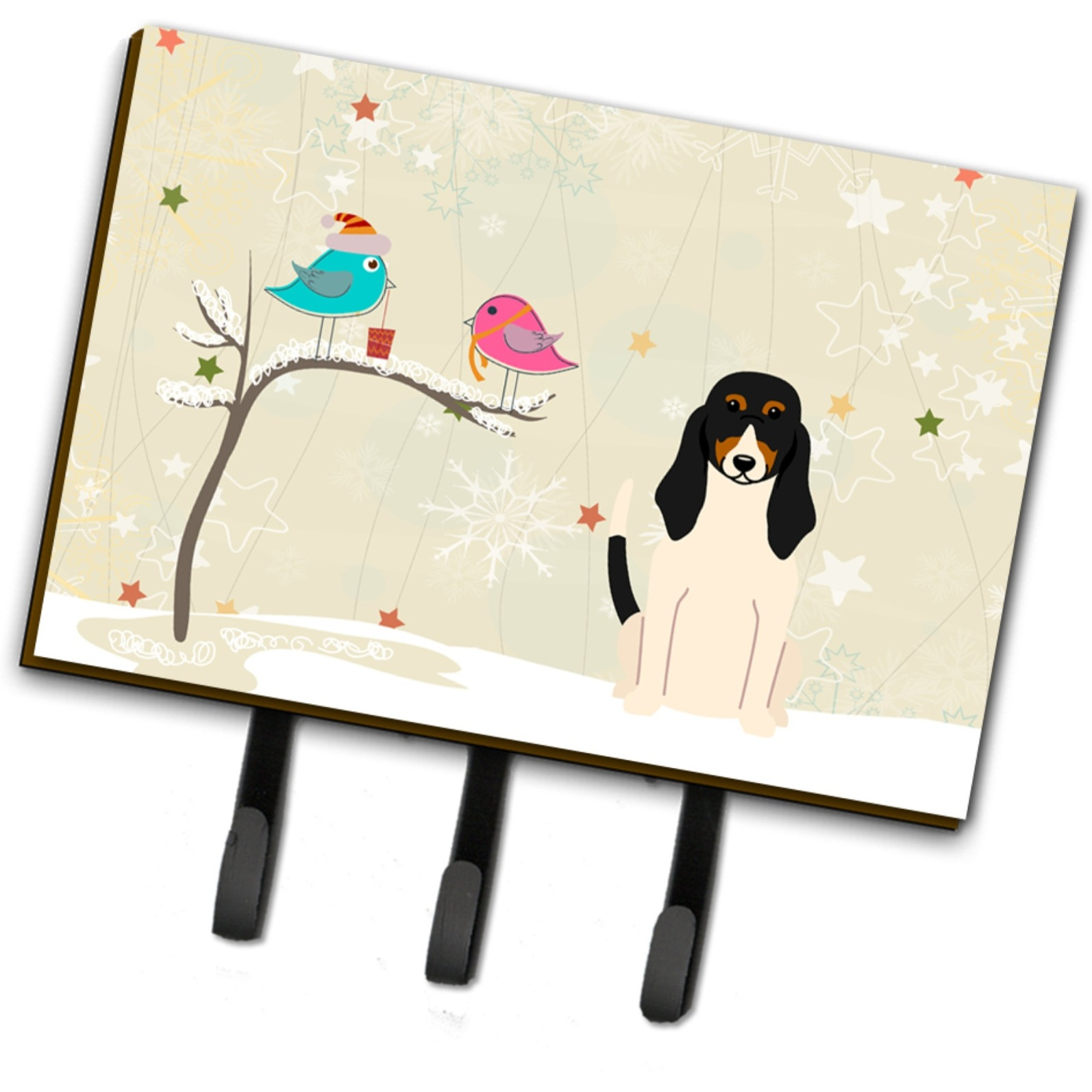 &quotCaroline's Treasures Christmas Presents between Friends Swiss Hound Leash or Key Holder BB2516TH68, Triple, Multicolor"