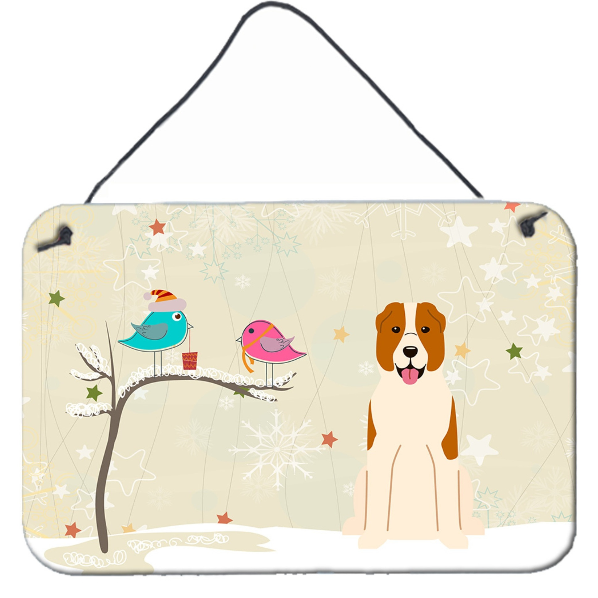 &quotCaroline's Treasures Christmas Presents Friends Central Asian Shepherd Dog Wall or Door Hanging Prints BB2521DS812, 8"" x 12"""
