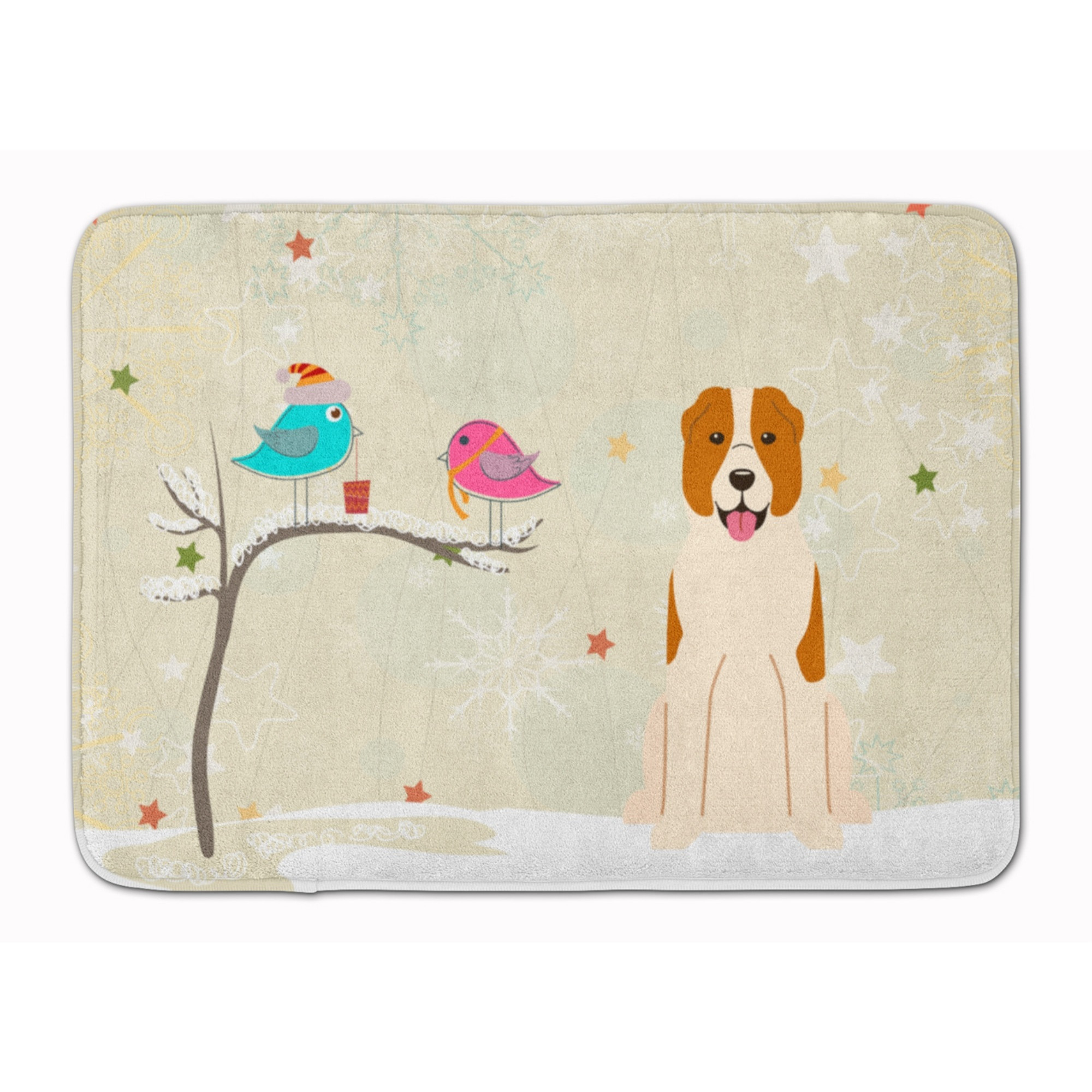 &quotCaroline's Treasures Presents Between Friends Christmas Central Asian Shepherd Dog Floor Mat, 19"" x 27"", Multicolor"