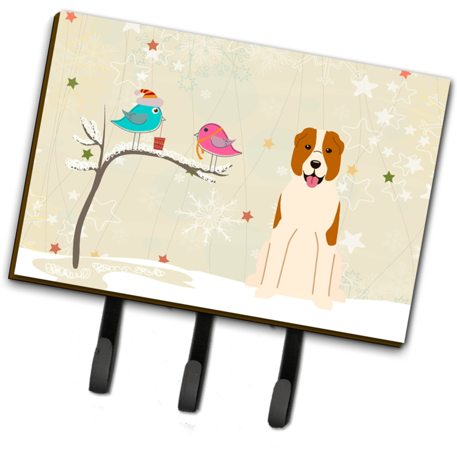 &quotCaroline's Treasures Christmas Presents Friends Central Asian Shepherd Dog Leash or Key Holder BB2521TH68, Triple"
