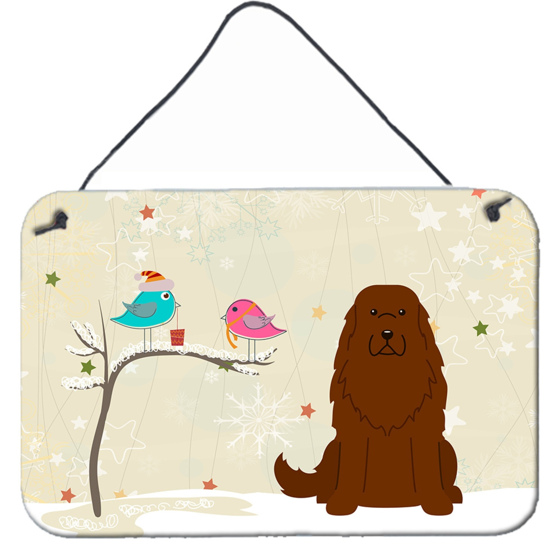 &quotCaroline's Treasures Christmas Presents Friends Caucasian Shepherd Dog Wall or Door Hanging Prints BB2522DS812, 8"" x 12"""