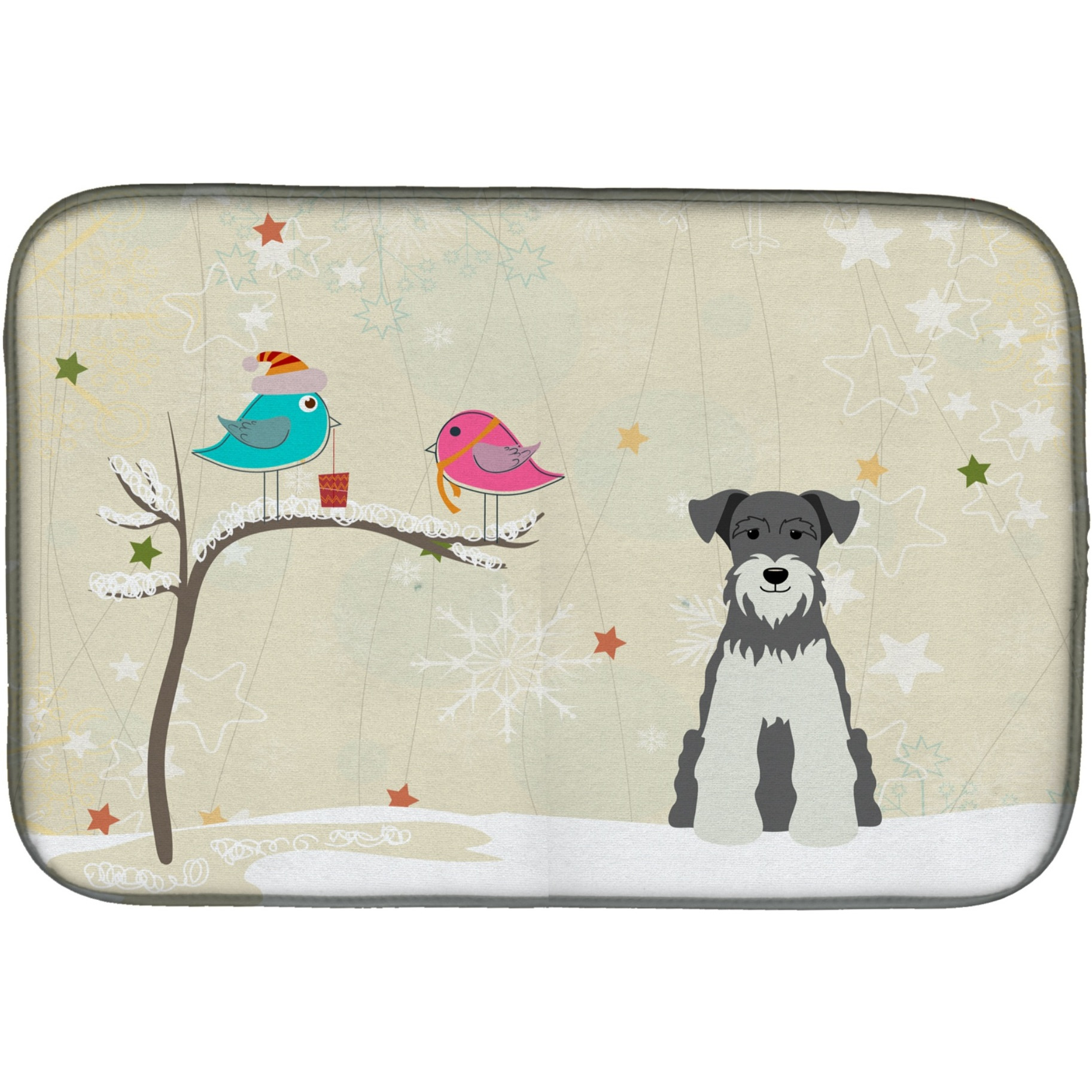 &quotCaroline's Treasures Miniature Schnauzer Salt and Pepper Dish Drying Mat, 14"" x 21"", Christmas Presents"