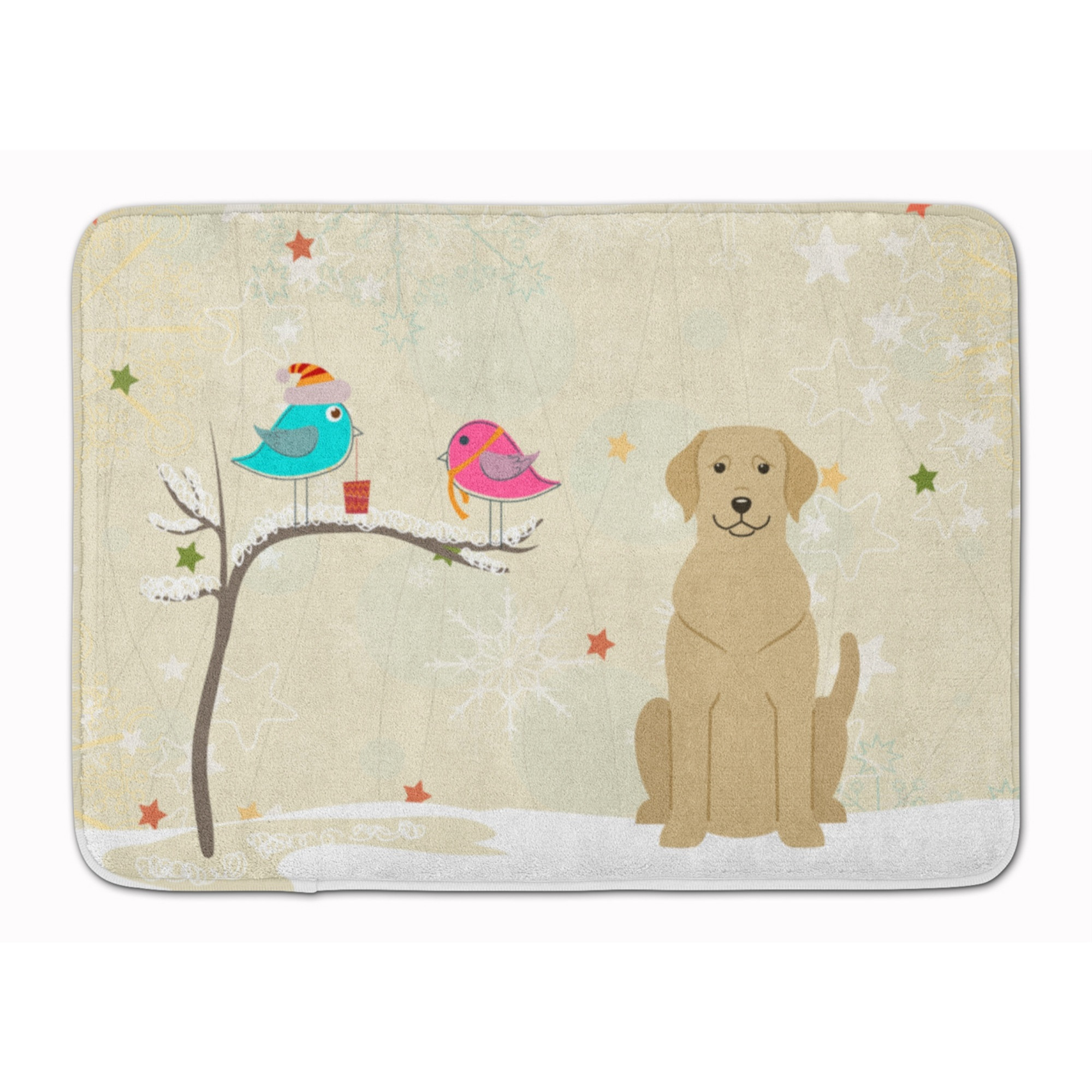 &quotCaroline's Treasures Christmas Presents Yellow Labrador Floor Mat, 19"" x 27"", Multicolor"