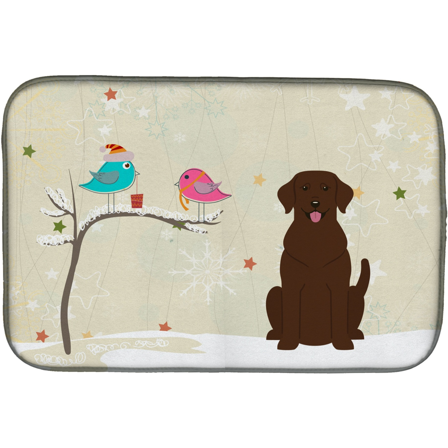 &quotCaroline's Treasures BB2528DDM Dish Drying Mat, 14"" x 21"", Christmas Presents"